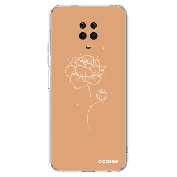 Picasee silikonowe przeźroczyste etui na Xiaomi Redmi Note 9 Pro - Peonies