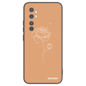 Picasee silikonowe czarne etui na Xiaomi Mi Note 10 Lite - Peonies