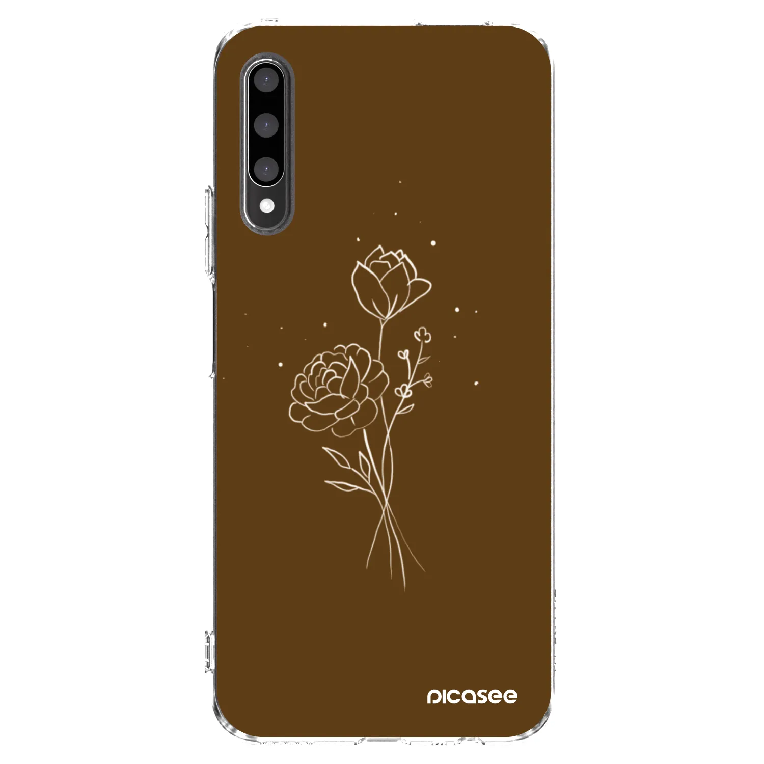 Picasee silikonowe przeźroczyste etui na Honor 9X Pro - Brown flowers