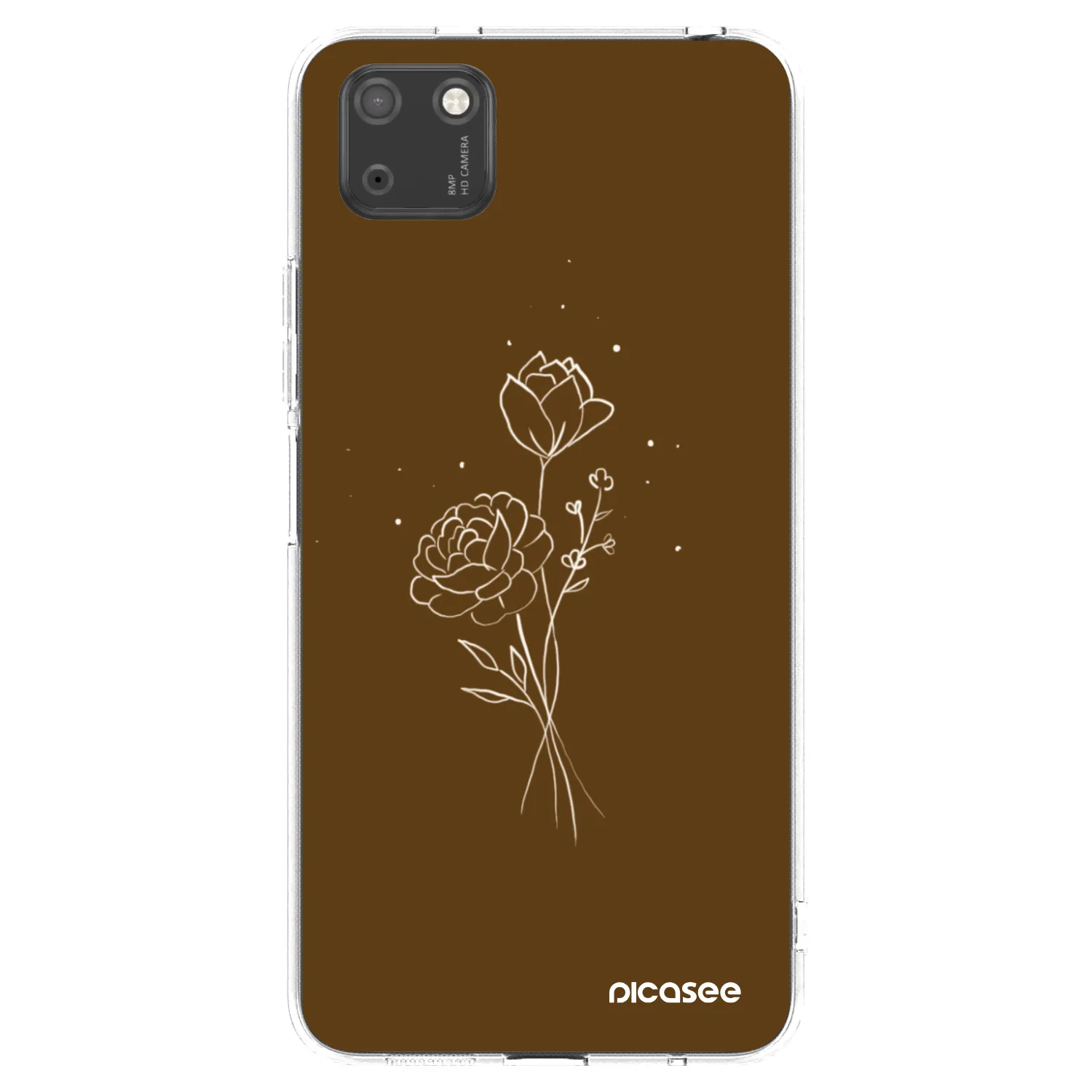 Picasee silikonowe przeźroczyste etui na Huawei Y5P - Brown flowers