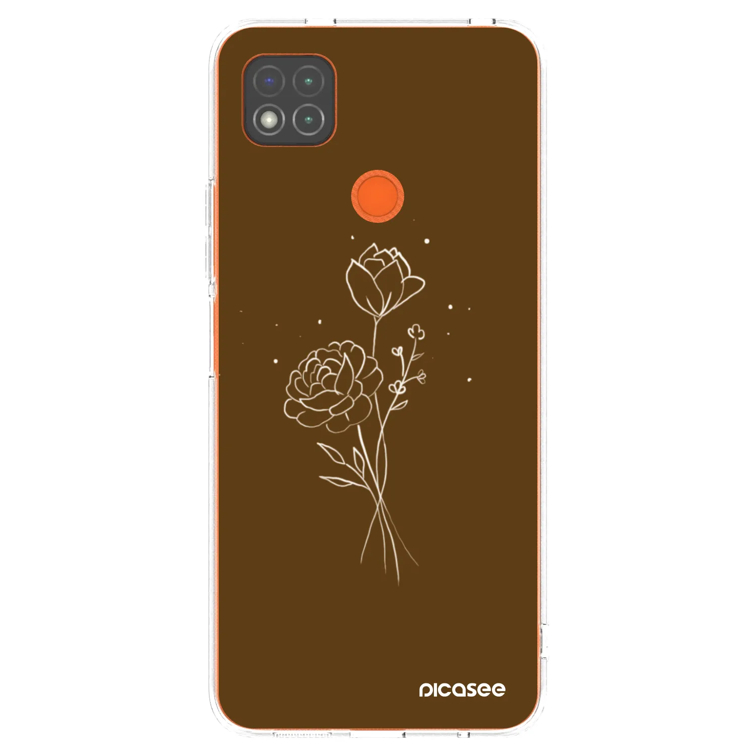 Picasee silikonowe przeźroczyste etui na Xiaomi Redmi 9C - Brown flowers