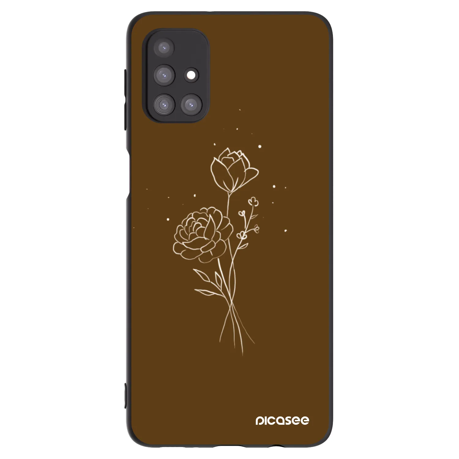 Picasee silikonowe czarne etui na Samsung Galaxy M31s - Brown flowers