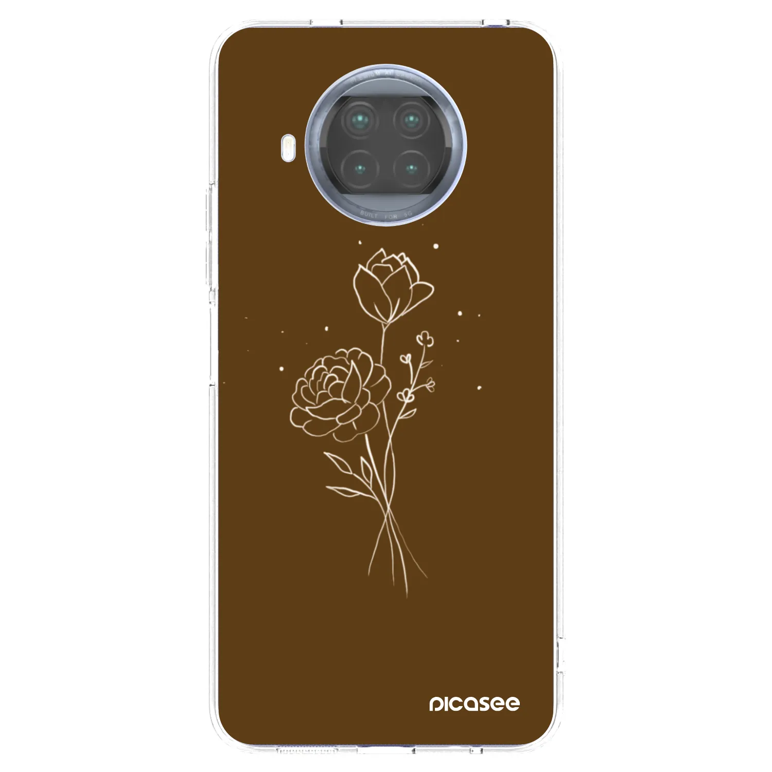Picasee silikonowe przeźroczyste etui na Xiaomi Mi 10T Lite - Brown flowers