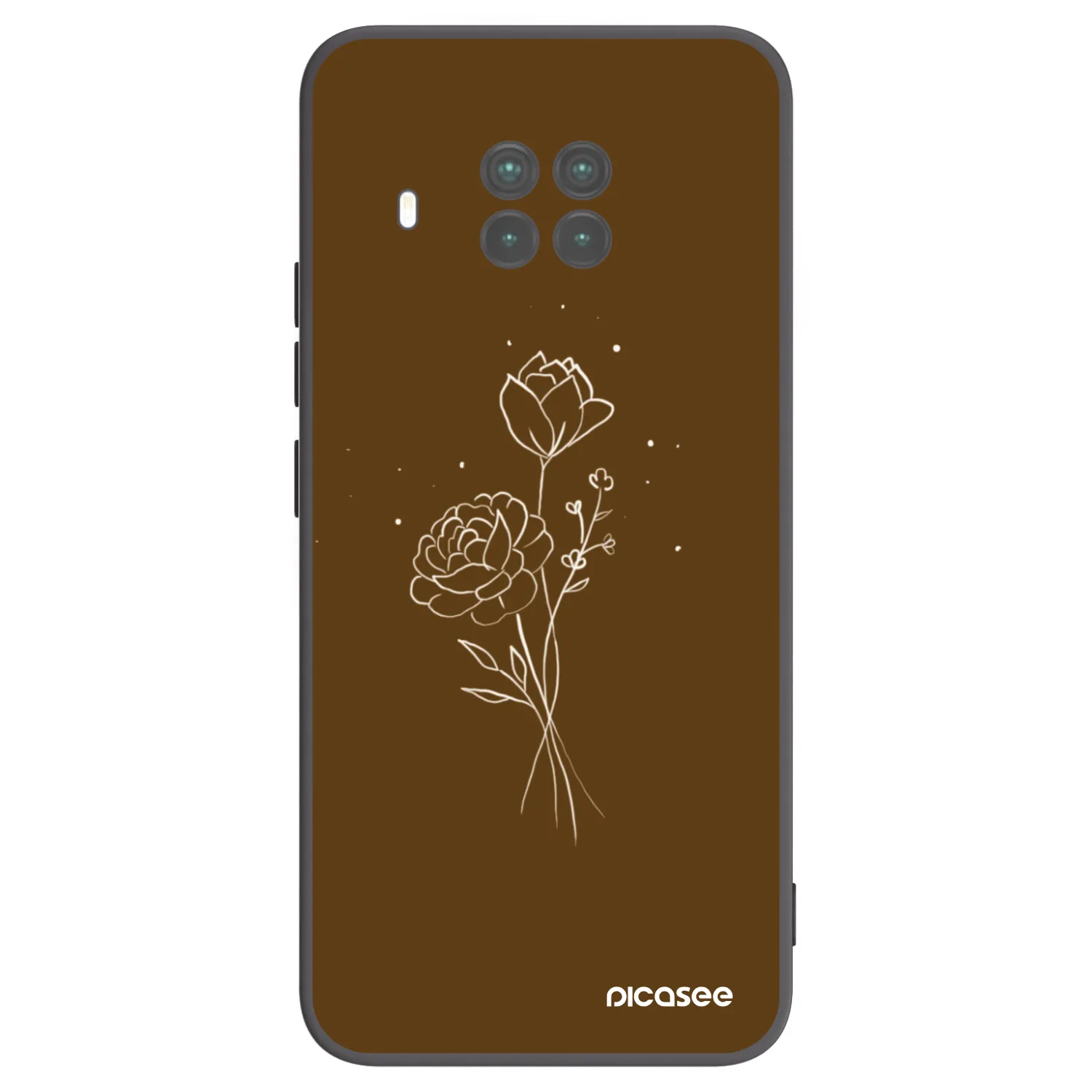 Picasee silikonowe czarne etui na Xiaomi Mi 10T Lite - Brown flowers