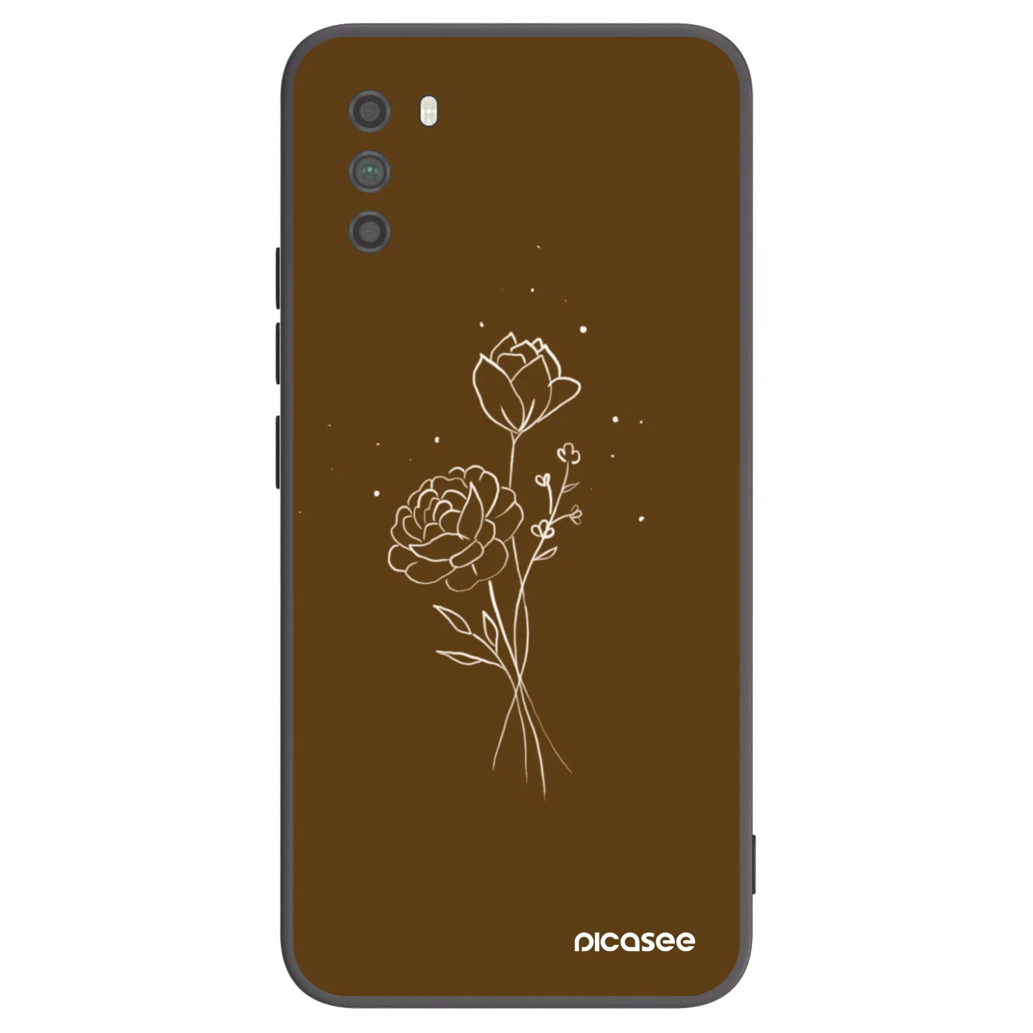 Picasee silikonowe czarne etui na Xiaomi Poco M3 - Brown flowers