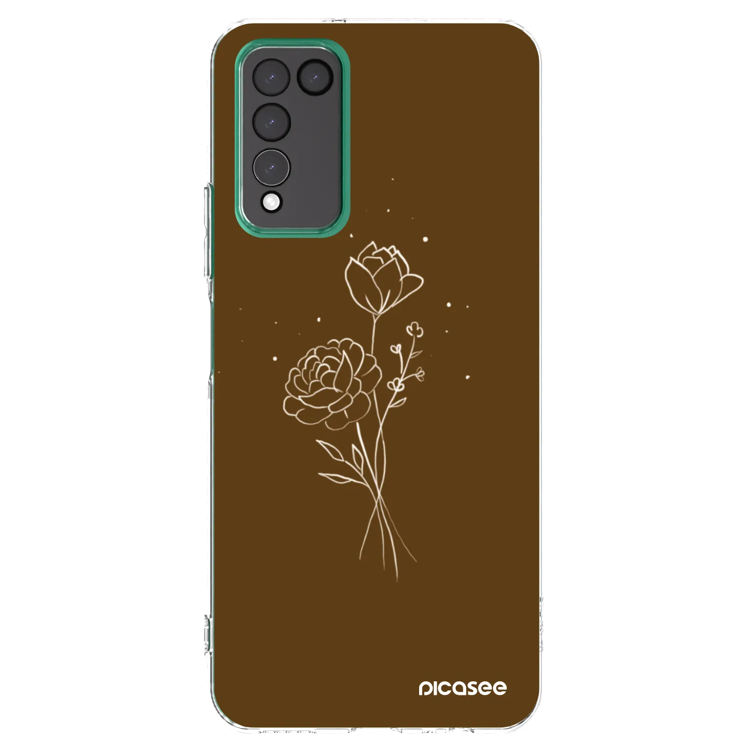 Picasee silikonowe przeźroczyste etui na Honor 10X Lite - Brown flowers