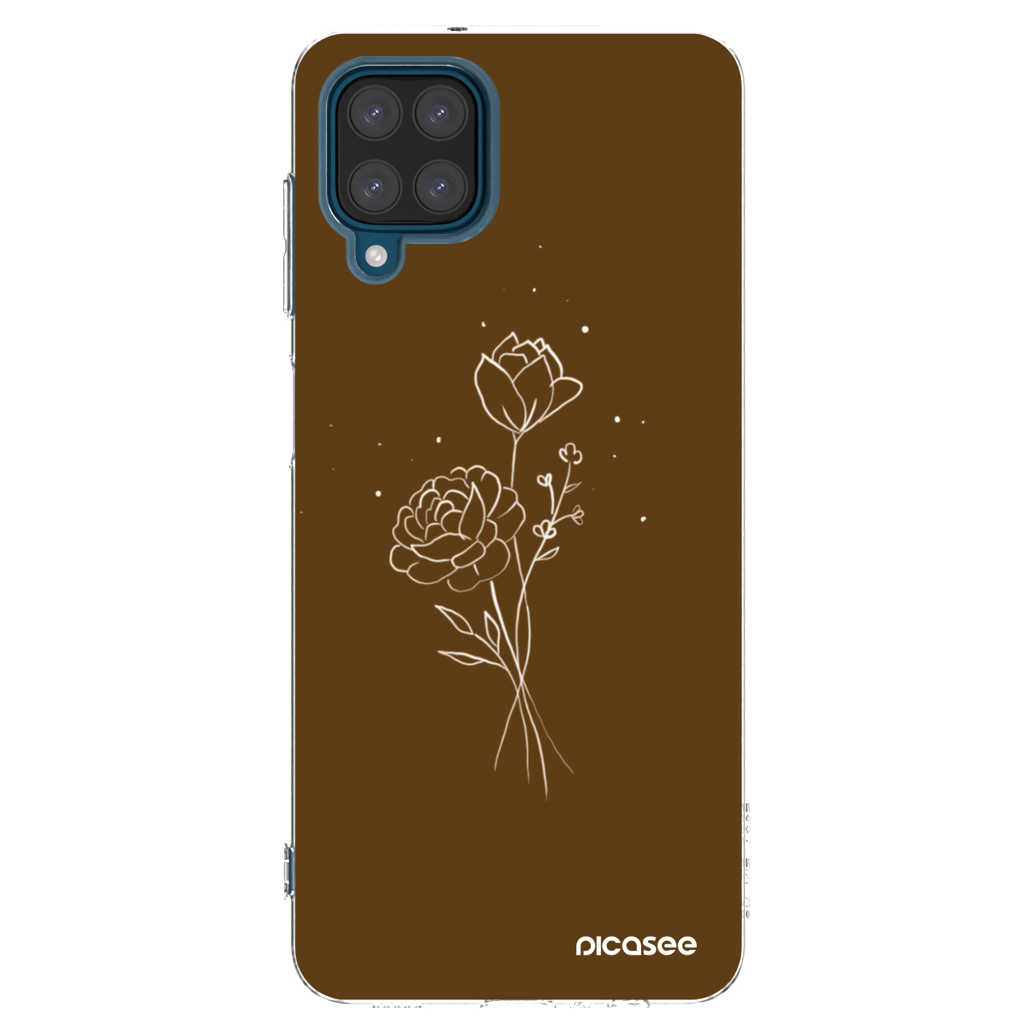 Picasee silikonowe przeźroczyste etui na Samsung Galaxy A12 A125F - Brown flowers