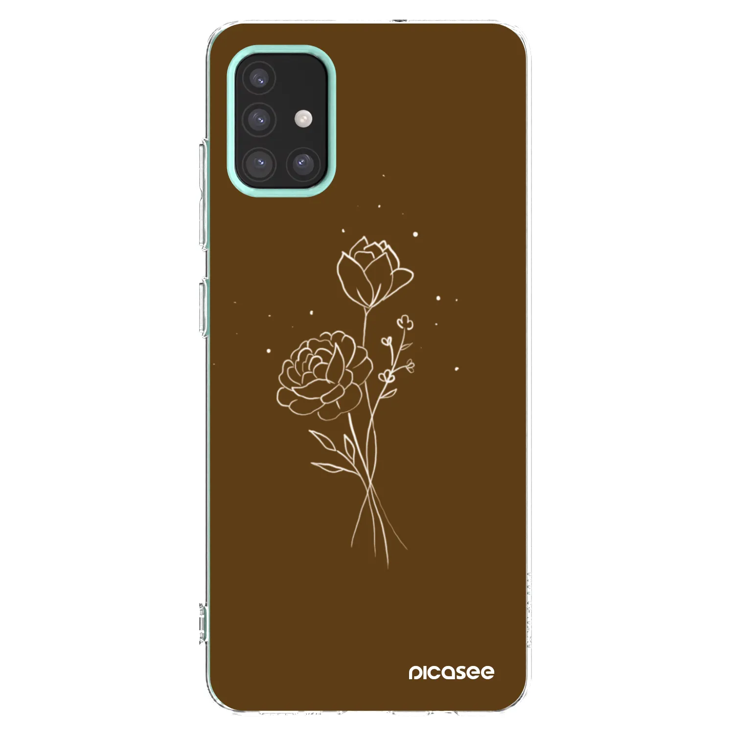 Picasee silikonowe przeźroczyste etui na Samsung Galaxy M31s - Brown flowers