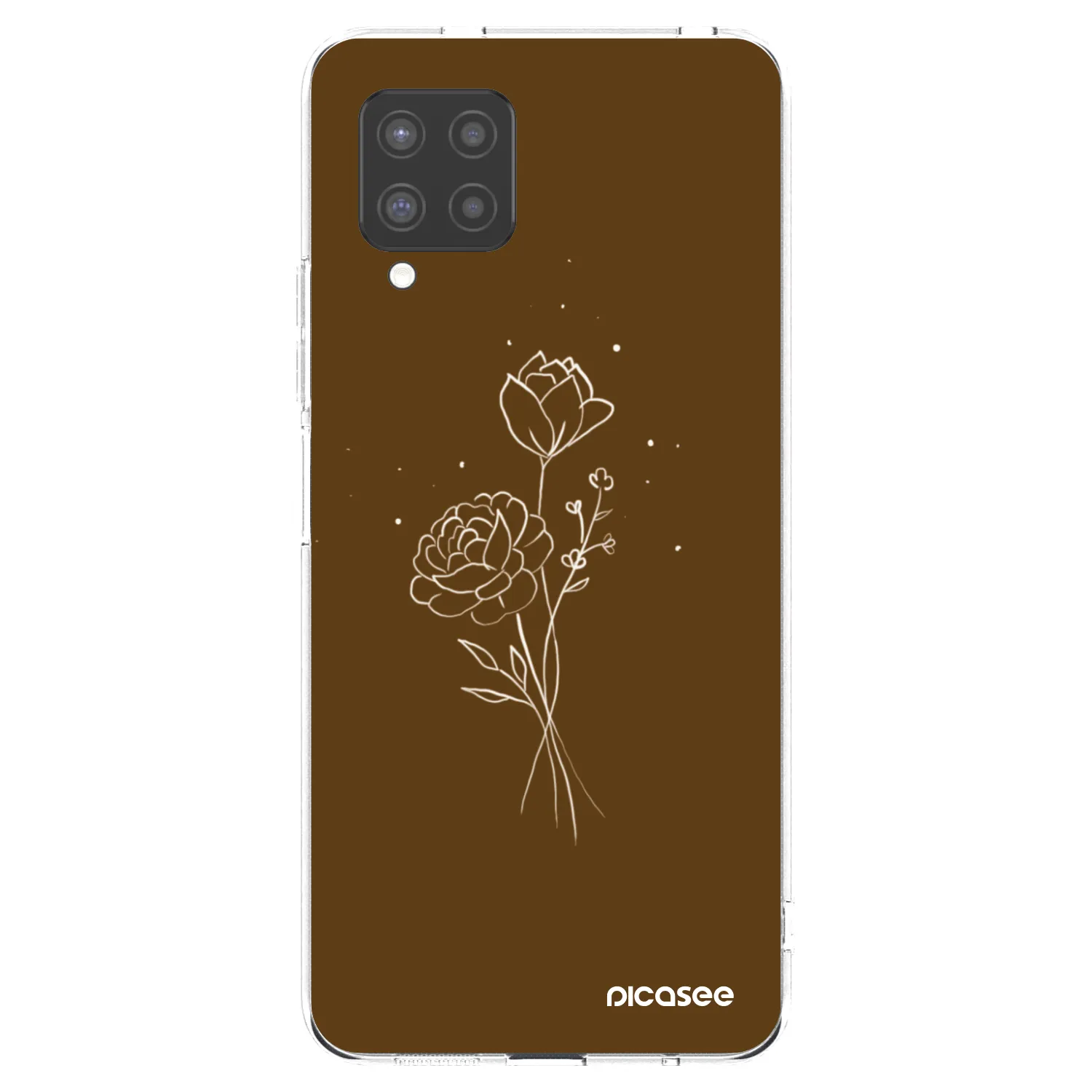 Picasee silikonowe przeźroczyste etui na Samsung Galaxy A42 A426B - Brown flowers