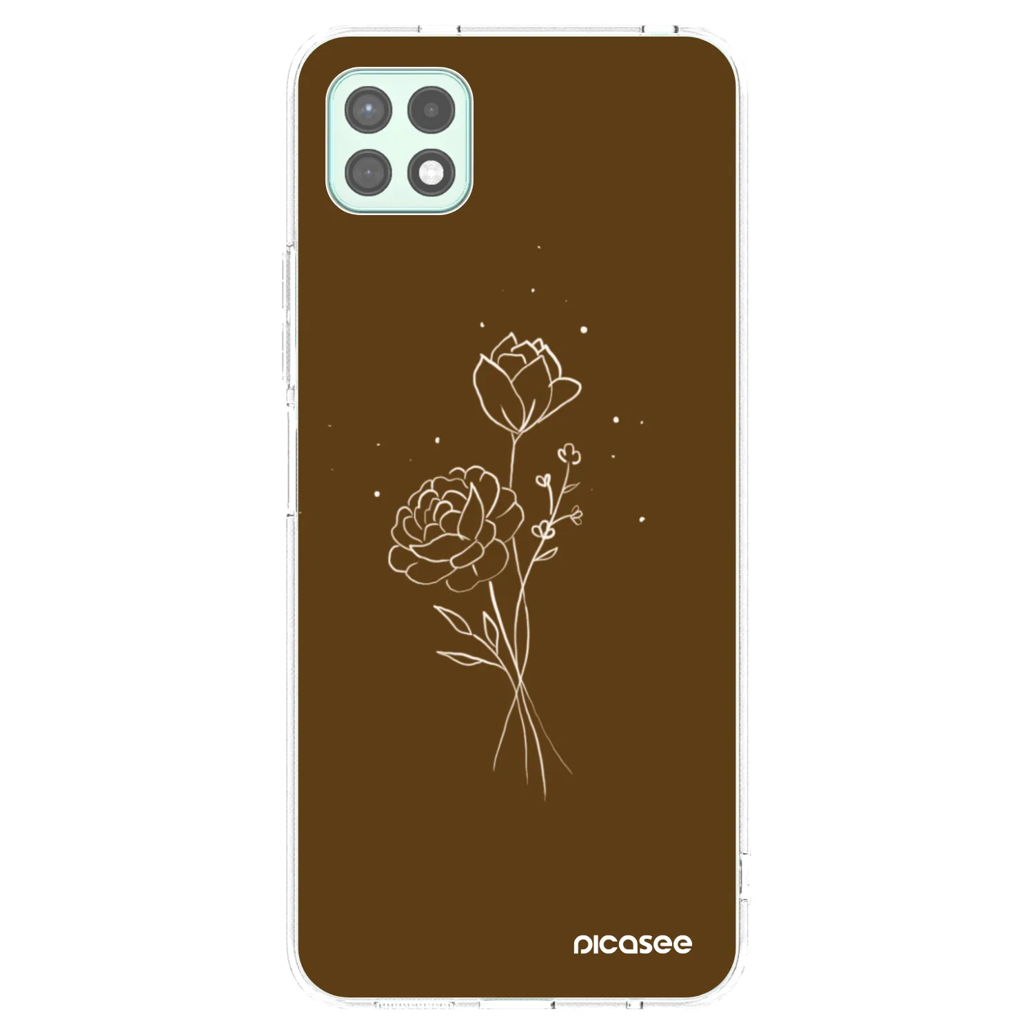 Picasee silikonowe przeźroczyste etui na Samsung Galaxy A22 A226B 5G - Brown flowers