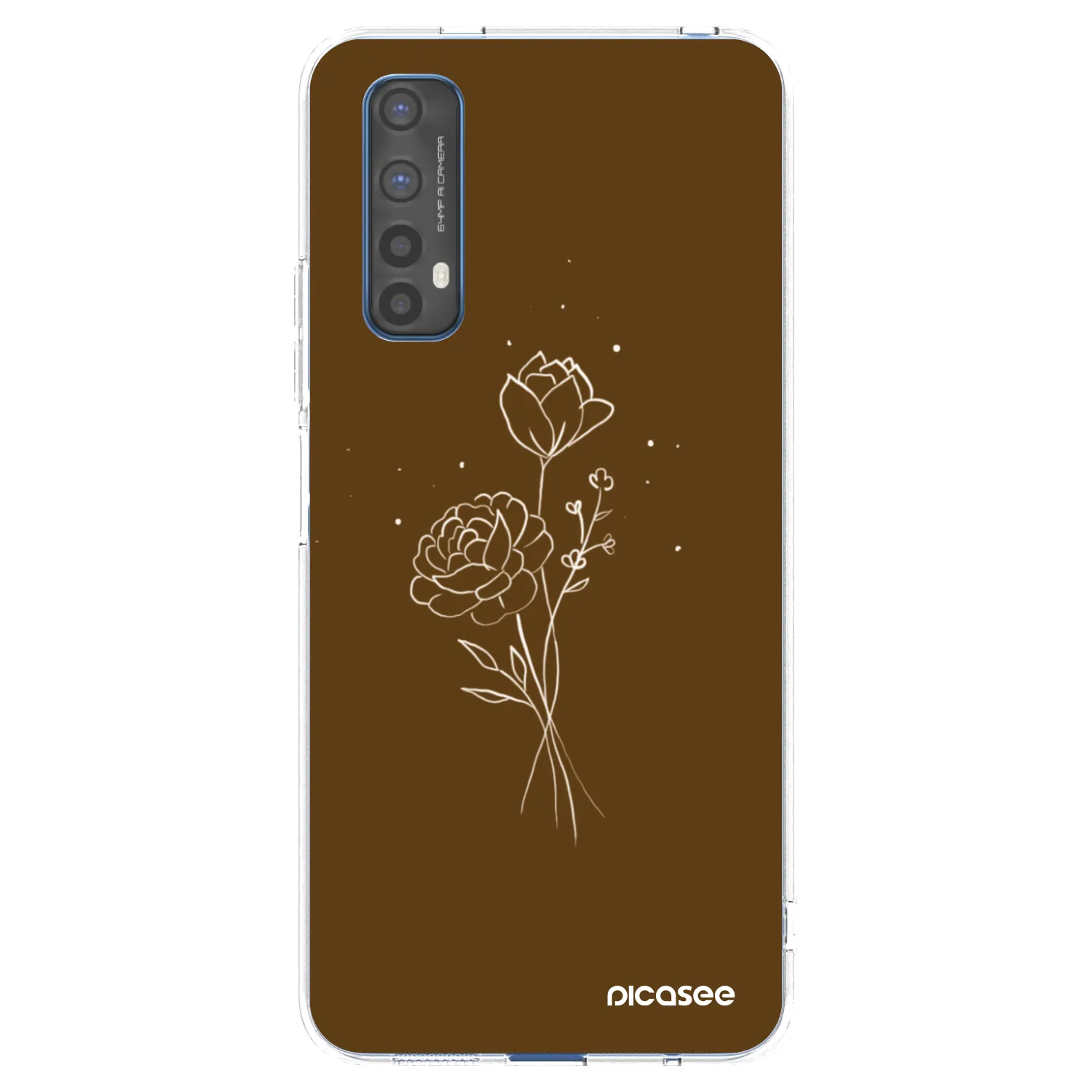 Picasee silikonowe przeźroczyste etui na Realme 7 - Brown flowers