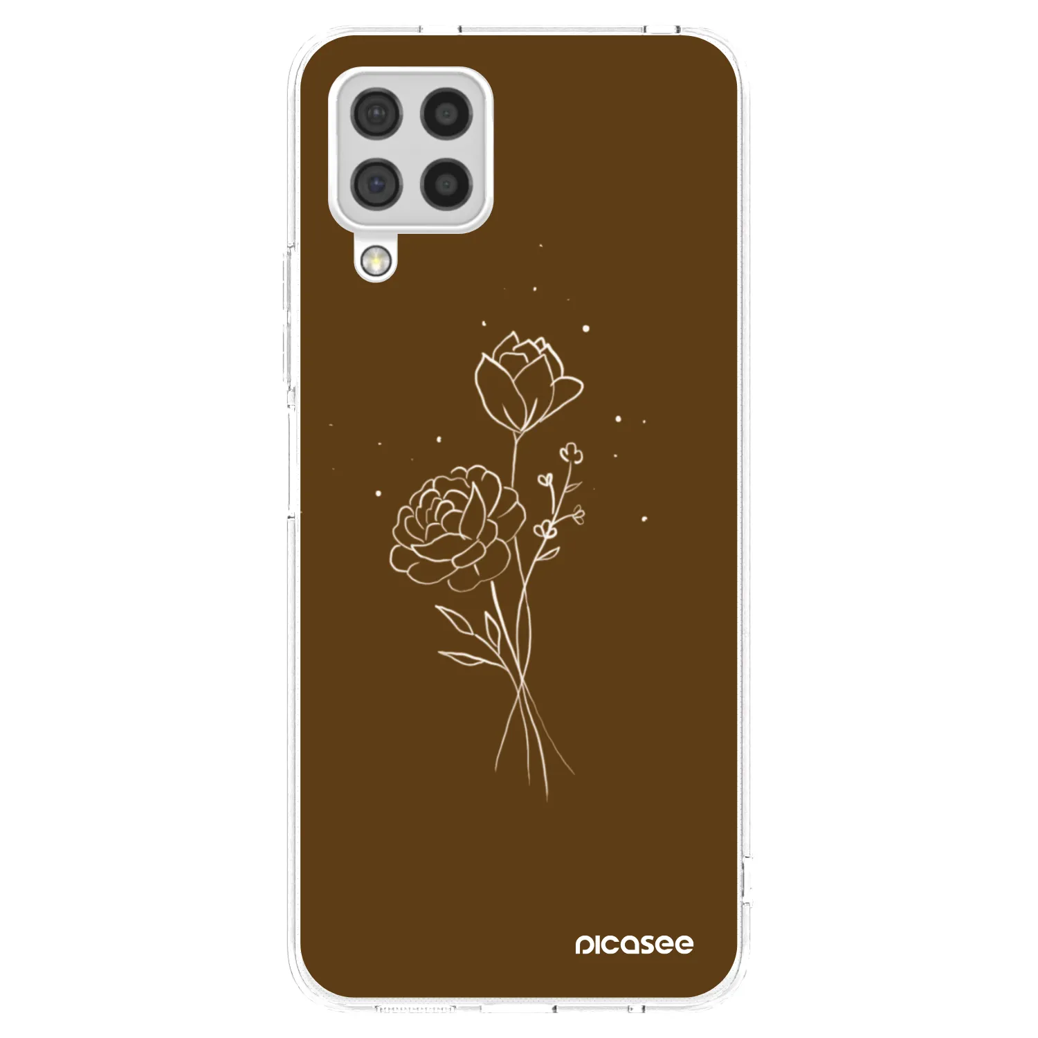 Picasee silikonowe przeźroczyste etui na Samsung Galaxy A22 A225F 4G - Brown flowers