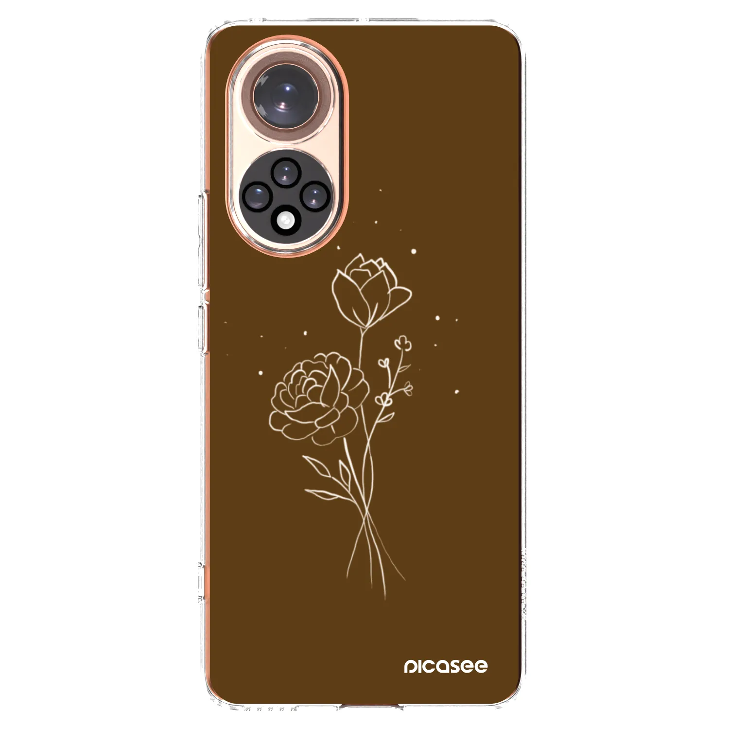Picasee silikonowe przeźroczyste etui na Honor 50 5G - Brown flowers
