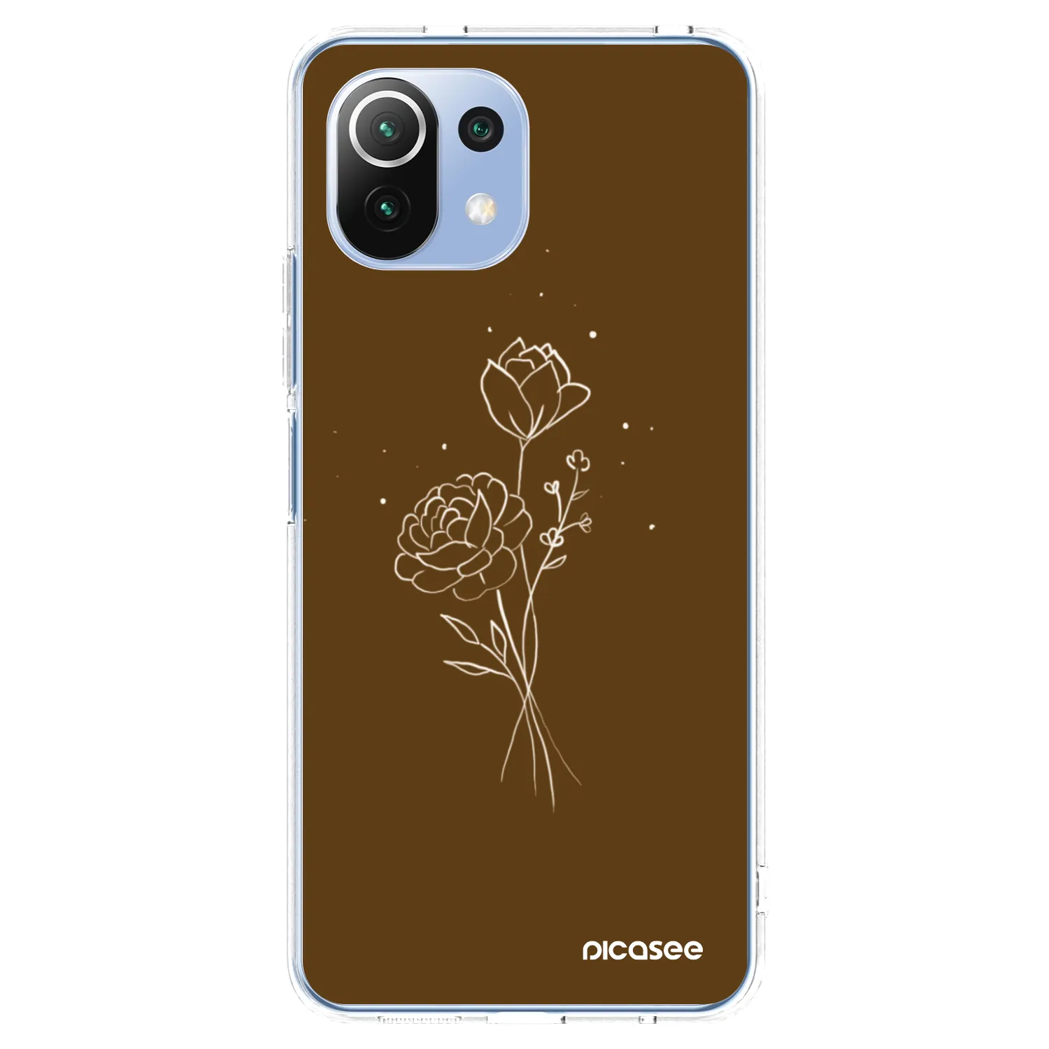 Picasee silikonowe przeźroczyste etui na Xiaomi 11 Lite 5G NE - Brown flowers