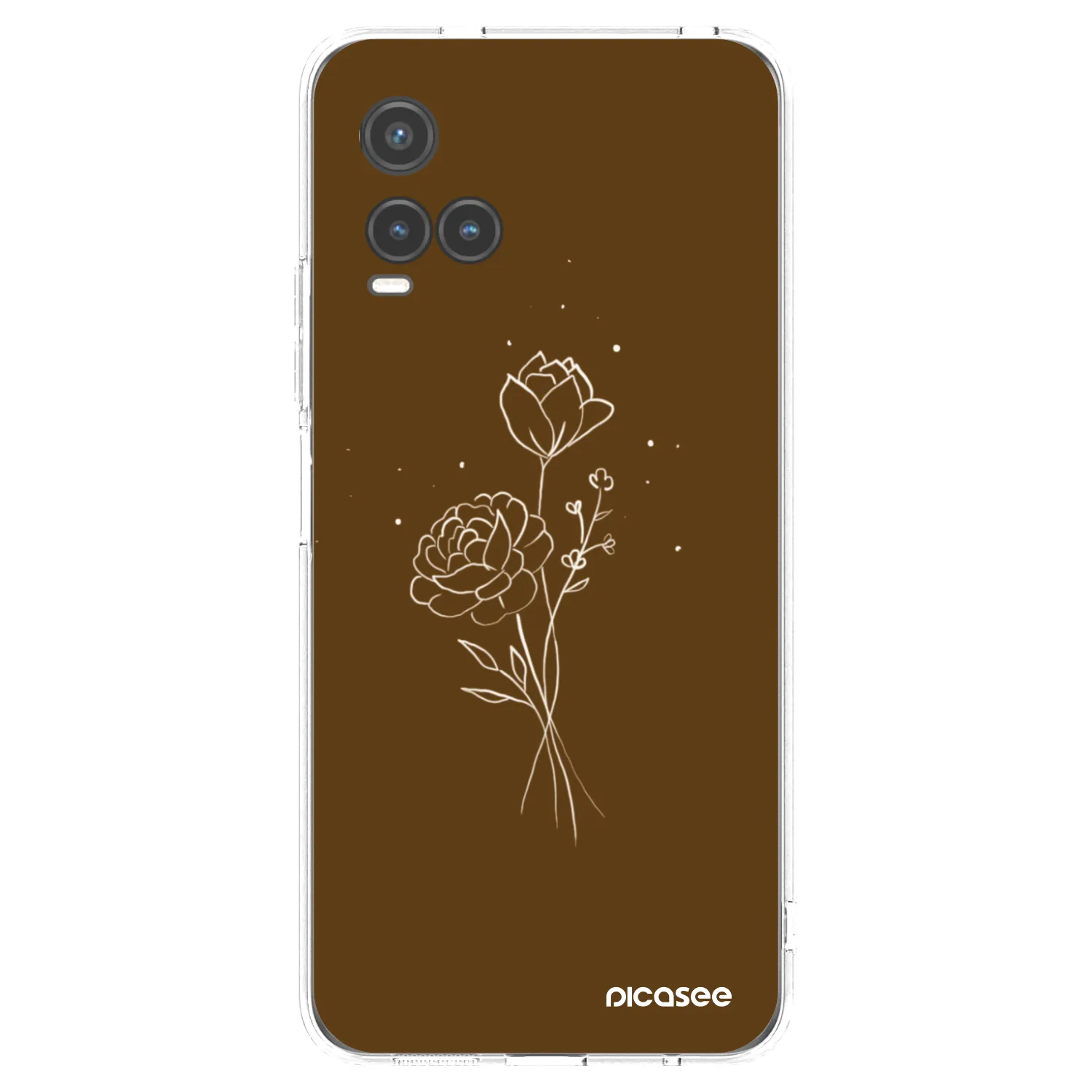 Picasee silikonowe przeźroczyste etui na Vivo Y33s - Brown flowers