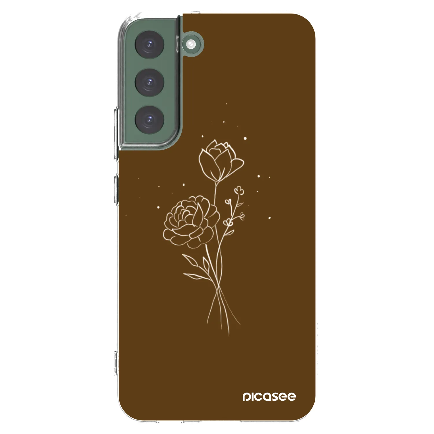 Picasee silikonowe przeźroczyste etui na Samsung Galaxy S22+ 5G - Brown flowers