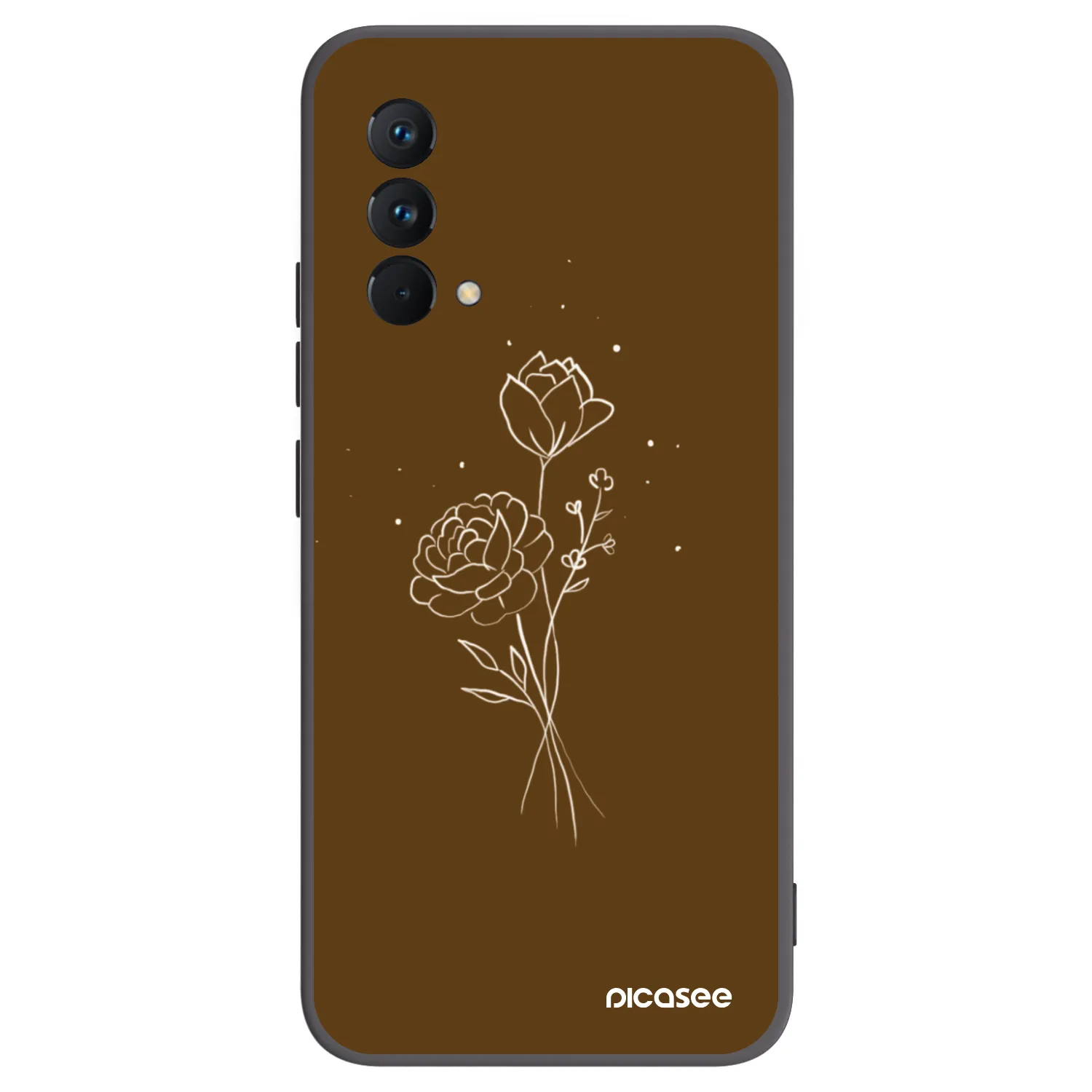 Picasee silikonowe czarne etui na Realme GT Master Edition 5G - Brown flowers