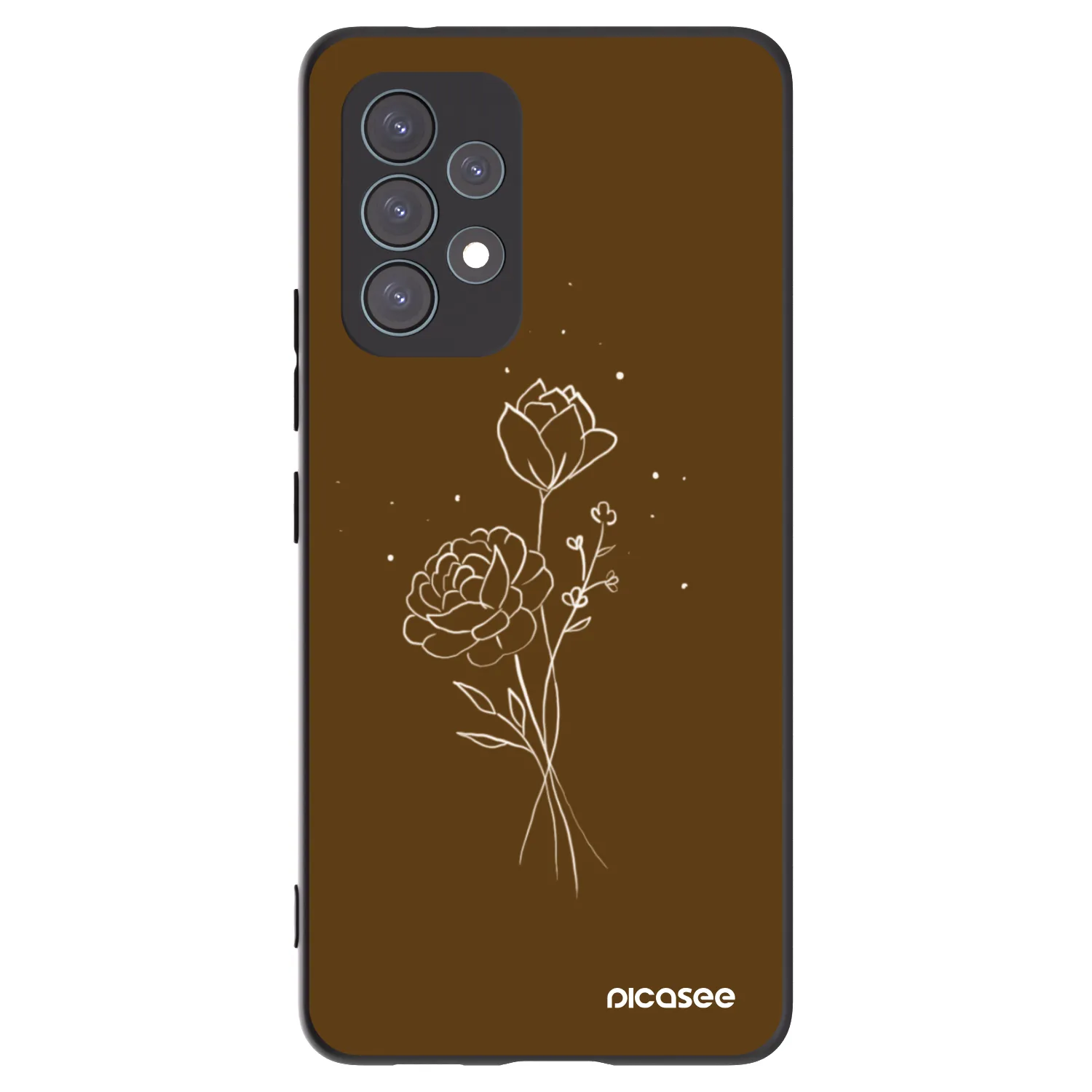 Picasee silikonowe czarne etui na Samsung Galaxy A53 5G A536 - Brown flowers