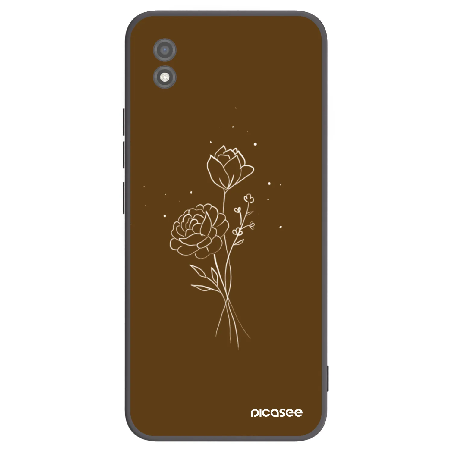 Picasee silikonowe czarne etui na Realme C11 (2021) - Brown flowers