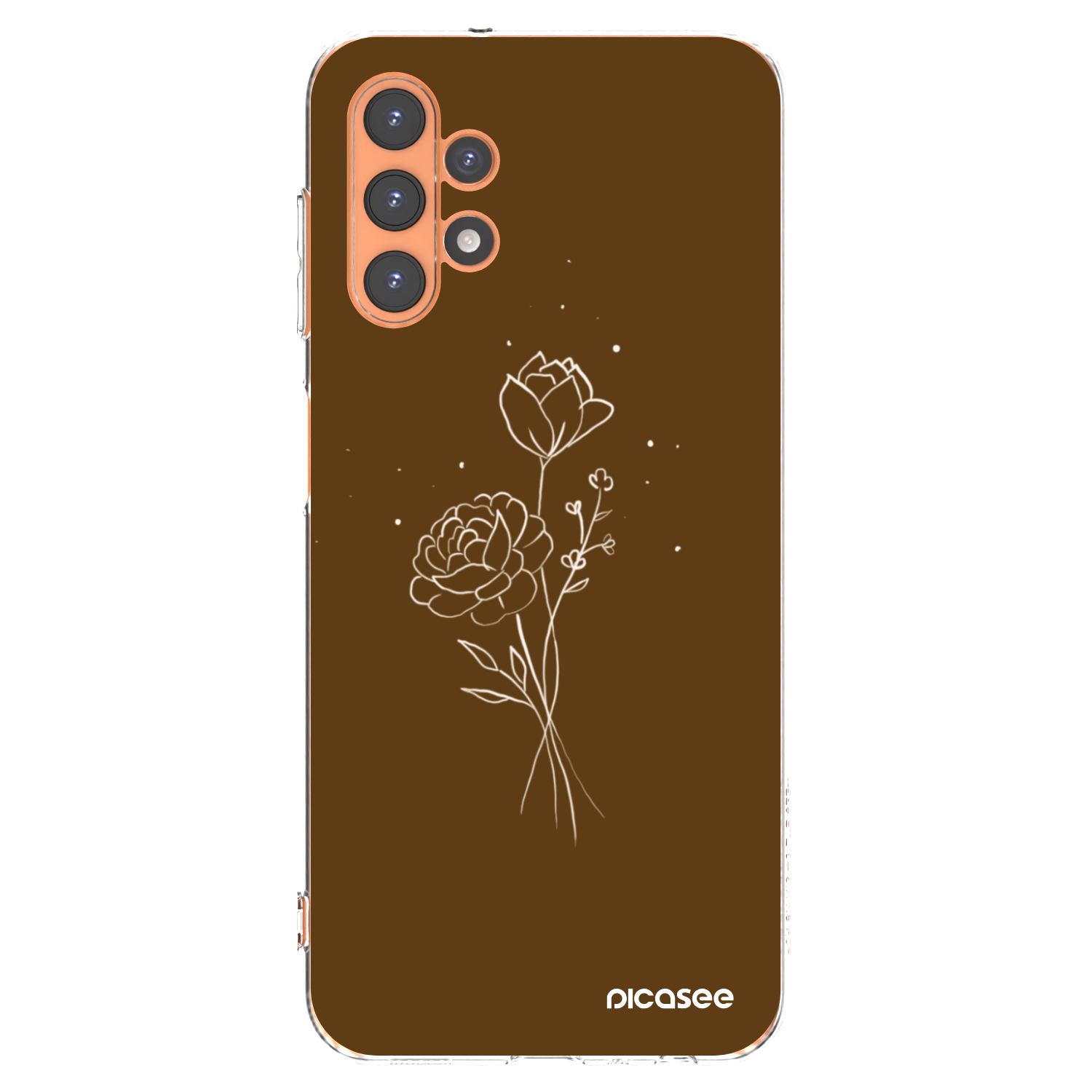 Picasee silikonowe przeźroczyste etui na Samsung Galaxy A13 4G A135 - Brown flowers