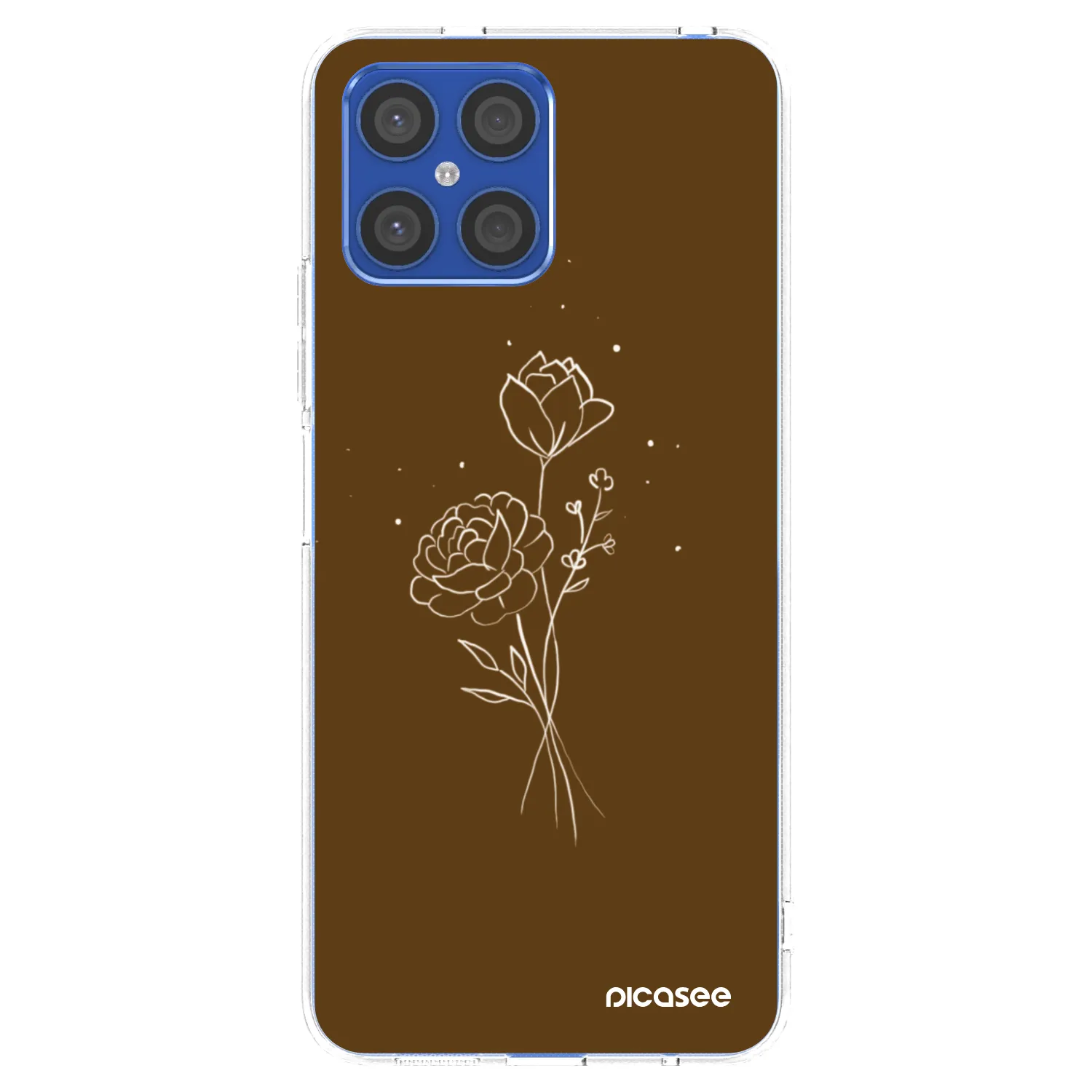 Picasee silikonowe przeźroczyste etui na Honor X8 4G - Brown flowers