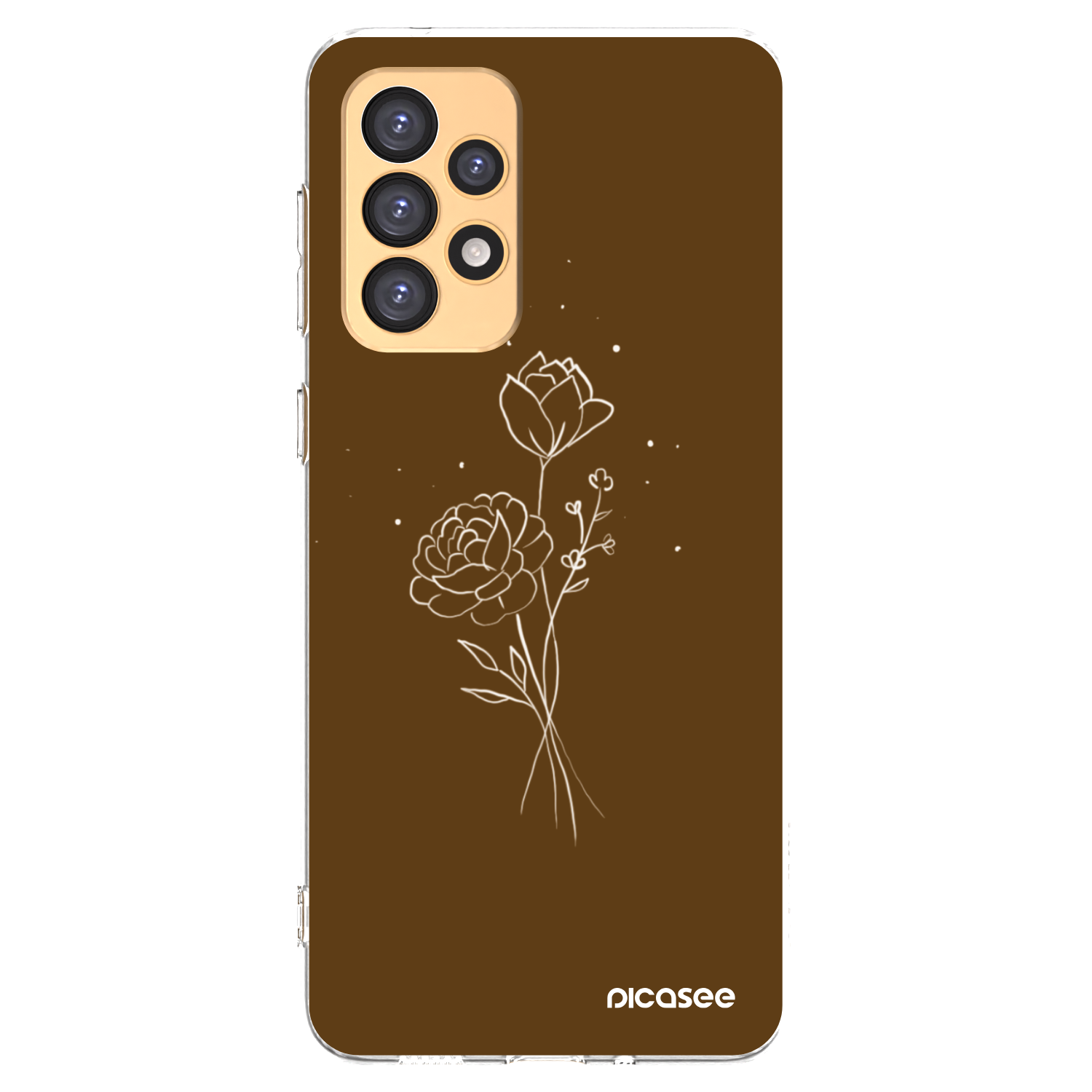 Picasee silikonowe przeźroczyste etui na Samsung Galaxy A33 5G A336 - Brown flowers