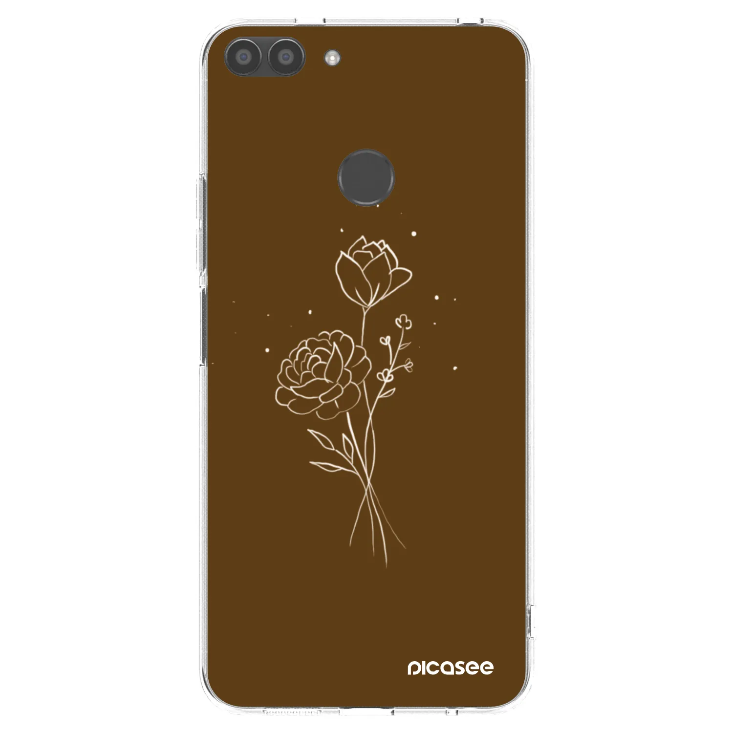 Picasee silikonowe przeźroczyste etui na Huawei P Smart - Brown flowers