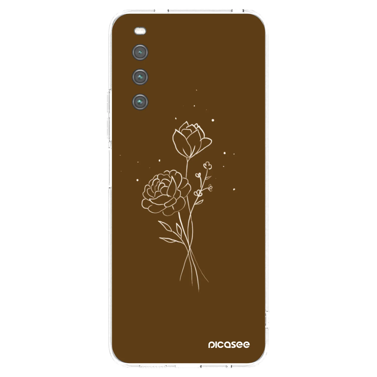 Picasee silikonowe przeźroczyste etui na Sony Xperia 10 IV 5G - Brown flowers