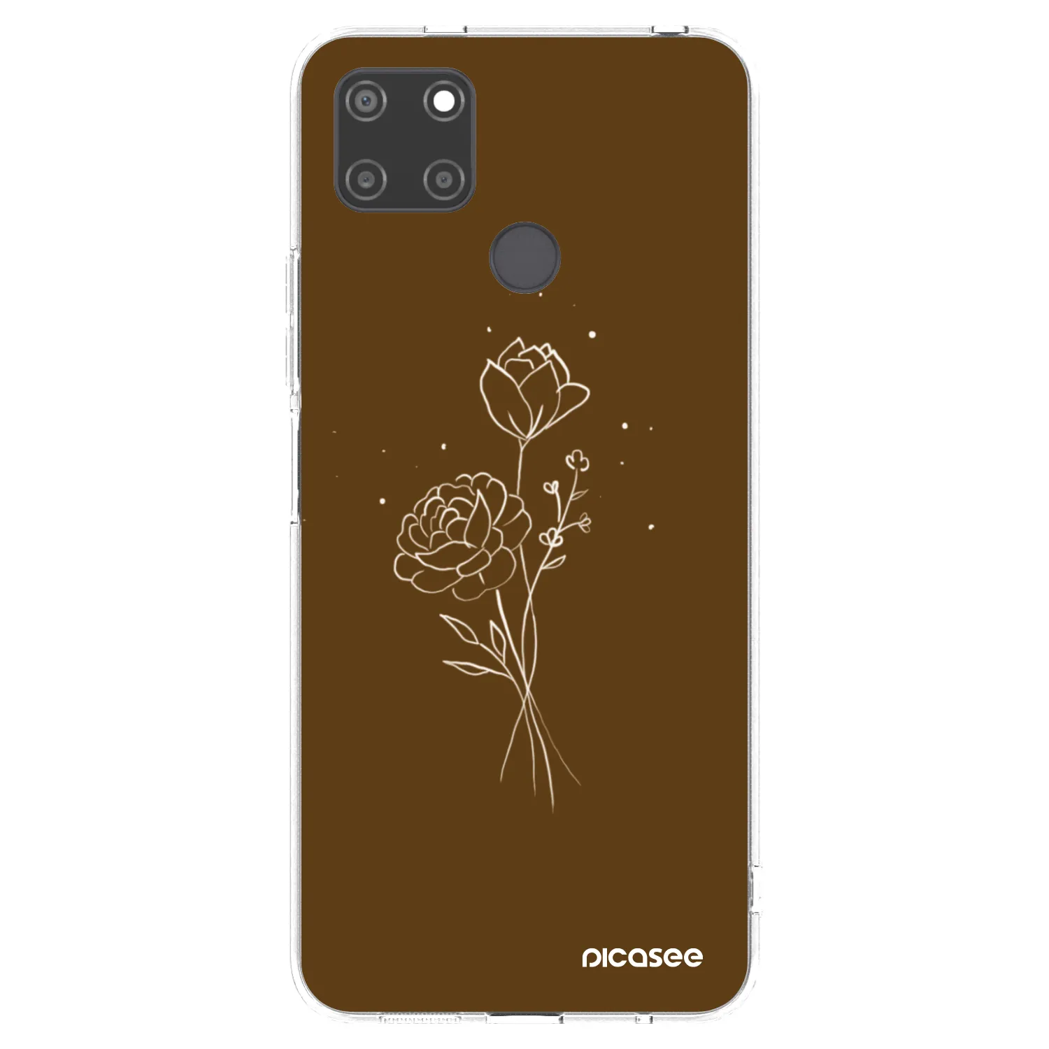 Picasee silikonowe przeźroczyste etui na Realme C21Y - Brown flowers