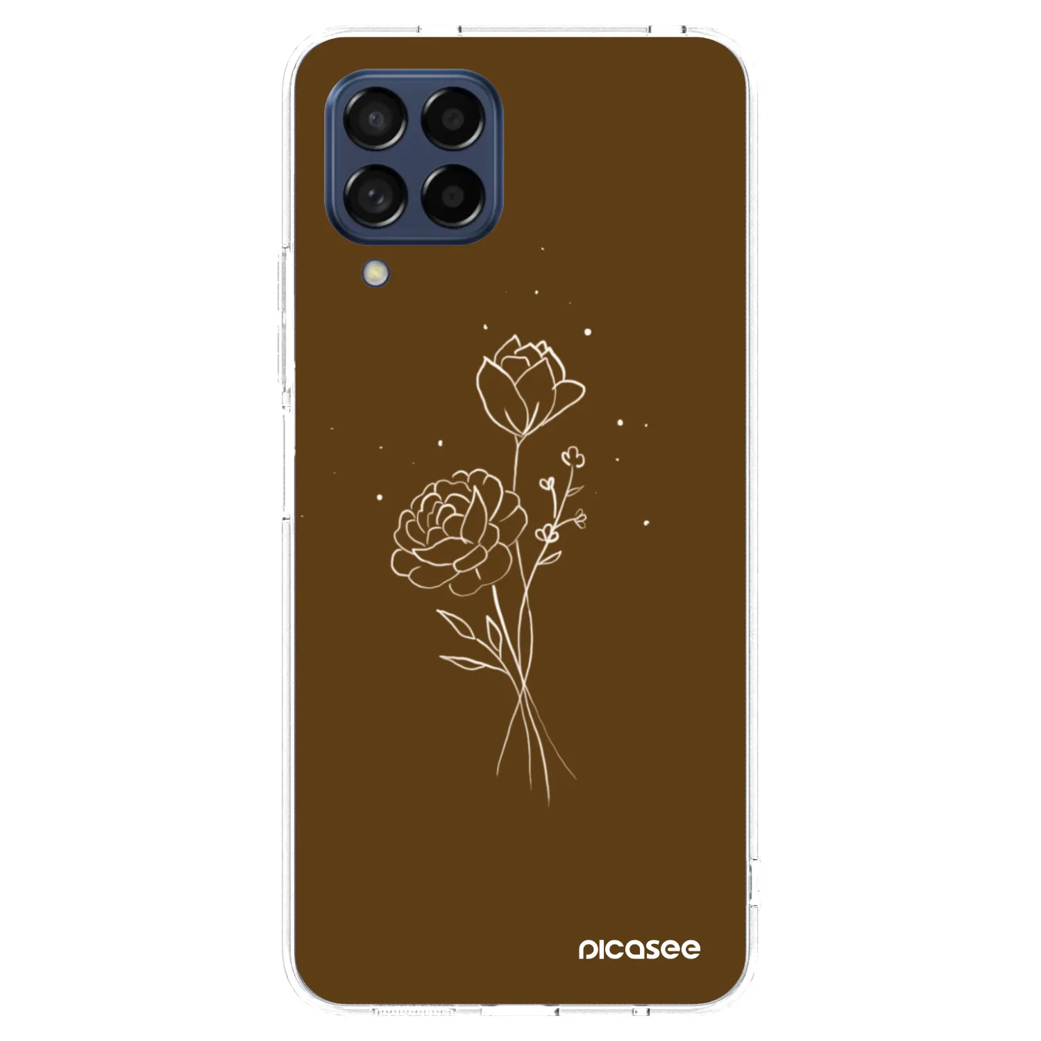 Picasee silikonowe przeźroczyste etui na Samsung Galaxy M53 5G - Brown flowers