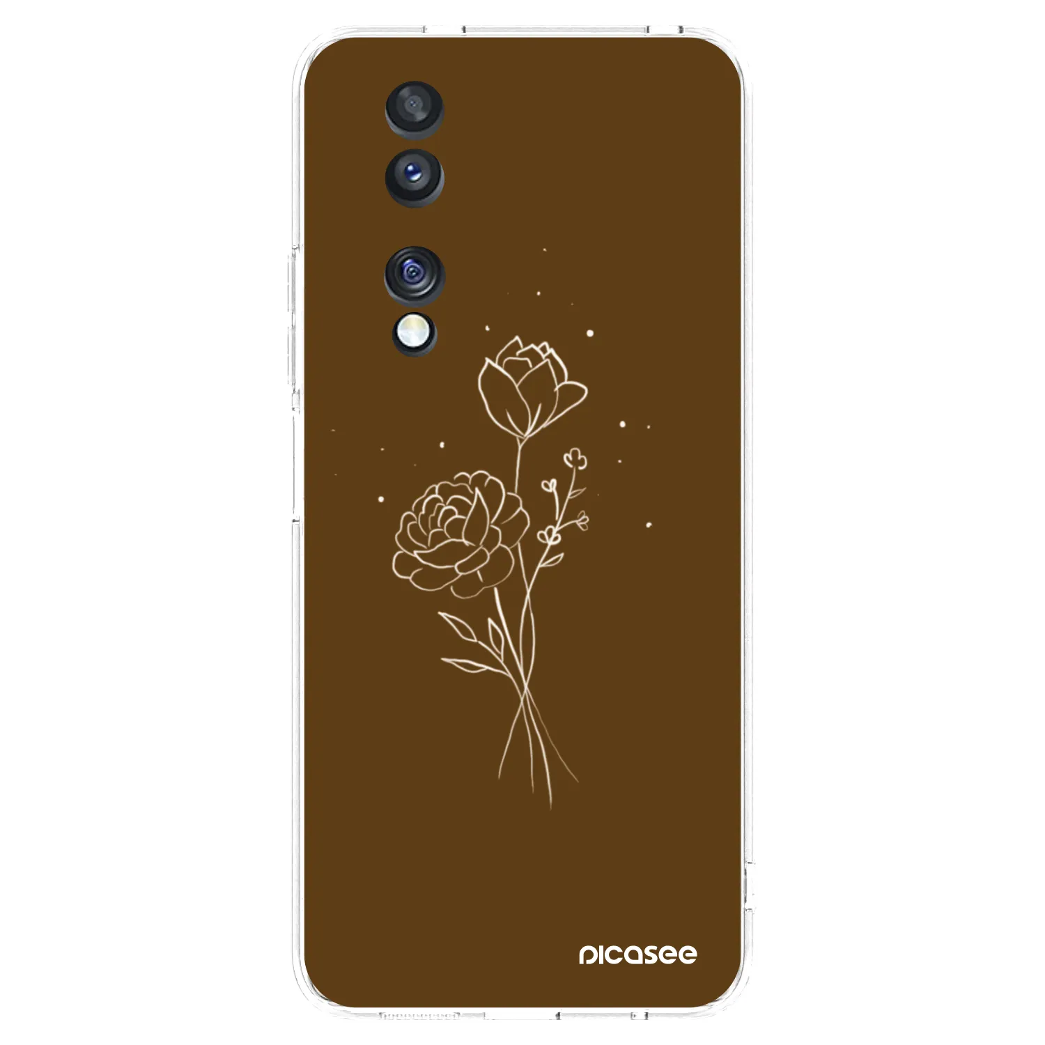 Picasee silikonowe przeźroczyste etui na Honor 70 - Brown flowers