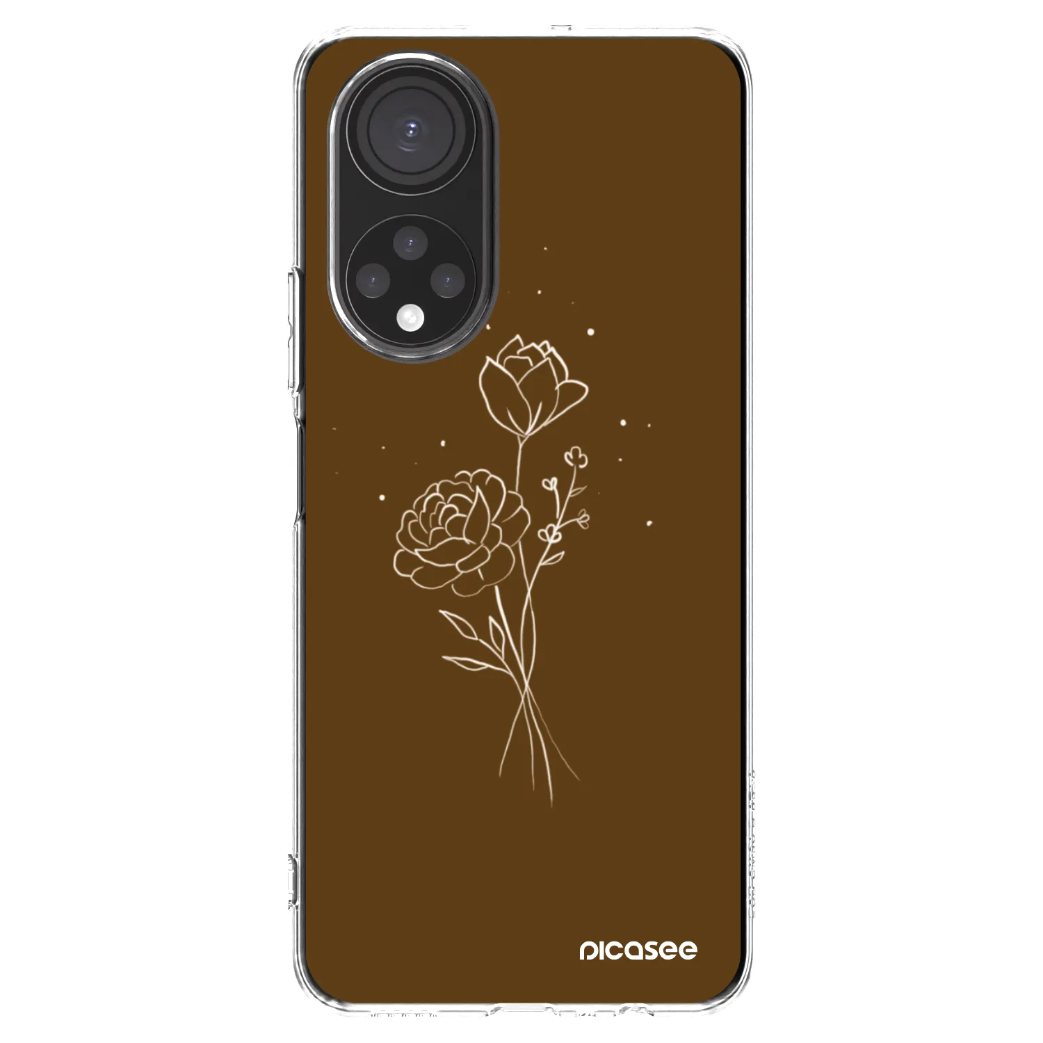 Picasee silikonowe przeźroczyste etui na Honor X7 - Brown flowers