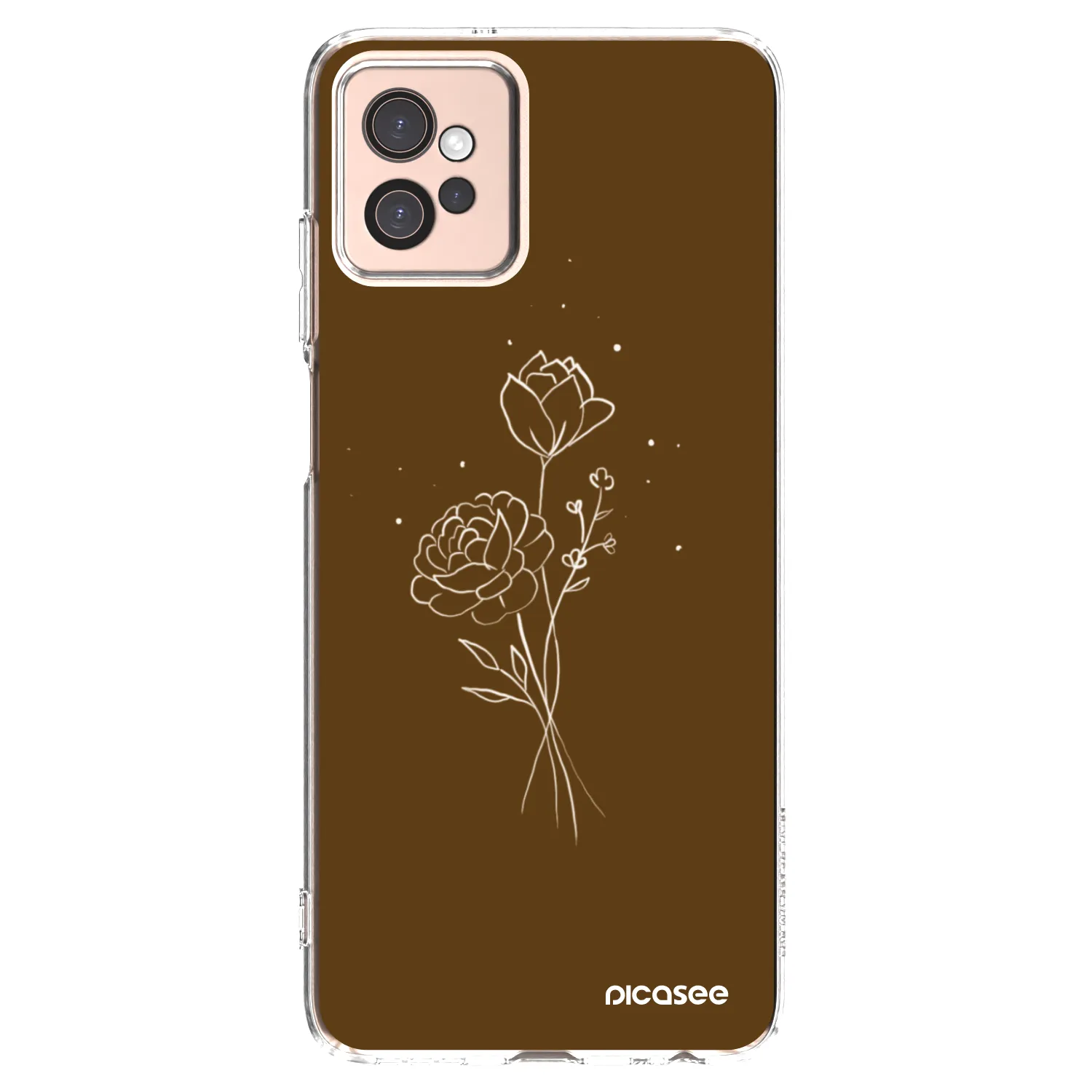 Picasee silikonowe przeźroczyste etui na Motorola Moto G32 - Brown flowers