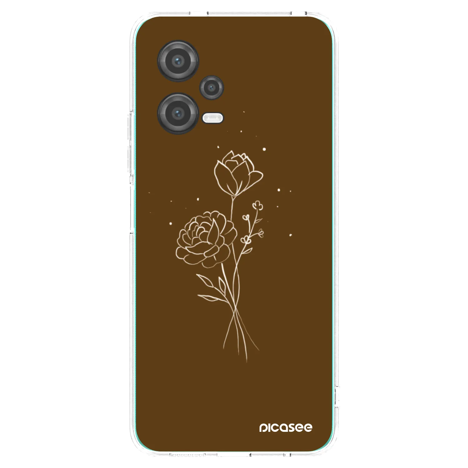 Picasee silikonowe przeźroczyste etui na Xiaomi Poco X5 - Brown flowers