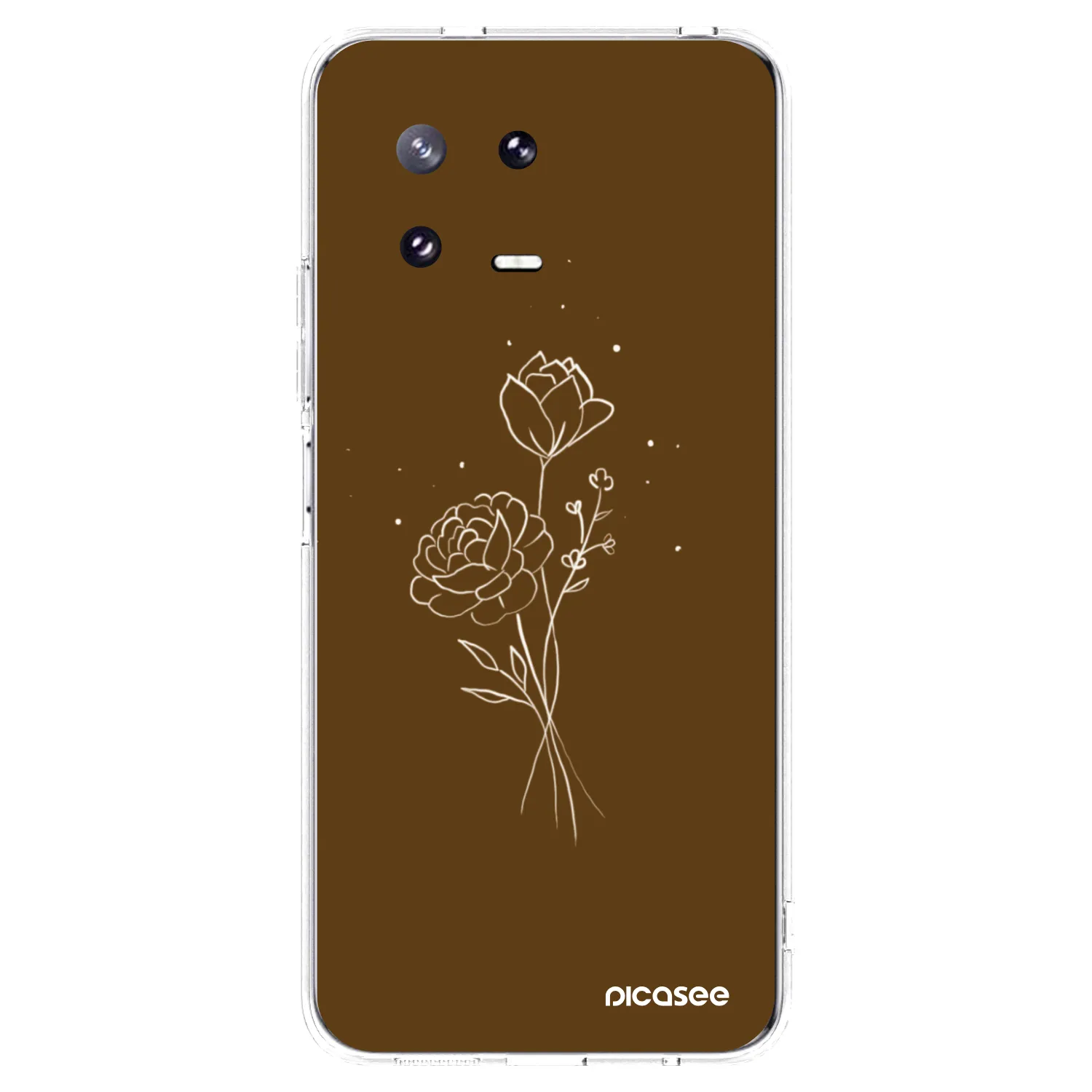 Picasee silikonowe przeźroczyste etui na Xiaomi 13 Pro - Brown flowers