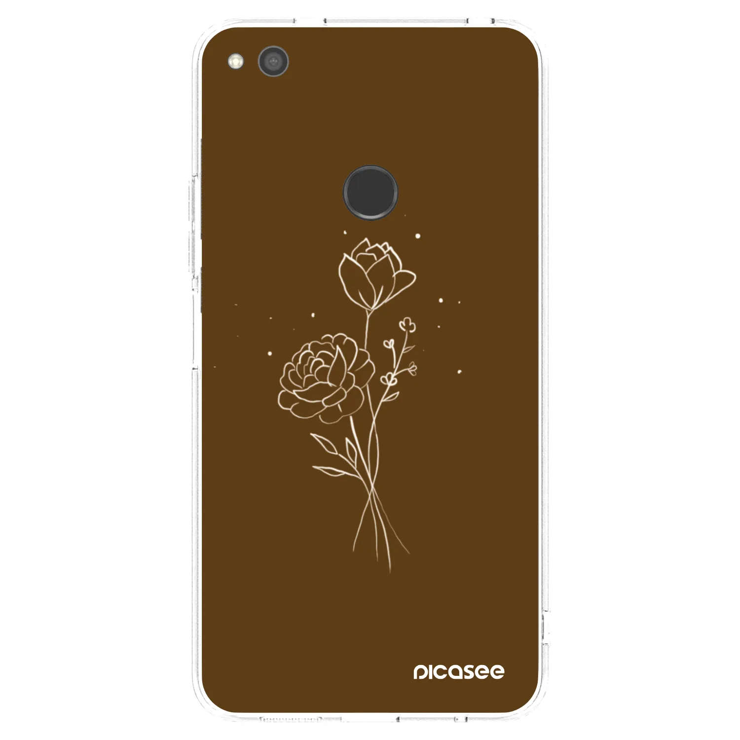Picasee silikonowe przeźroczyste etui na Huawei P9 Lite 2017 - Brown flowers