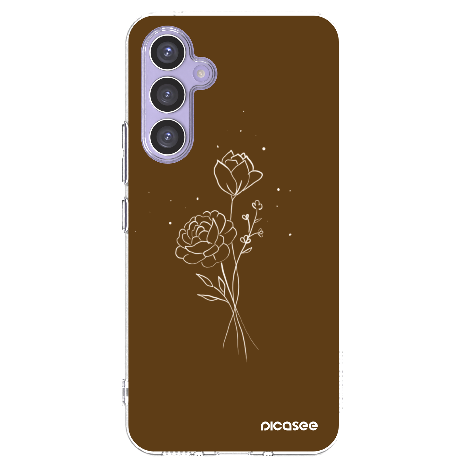Picasee silikonowe przeźroczyste etui na Samsung Galaxy A54 5G A546B - Brown flowers