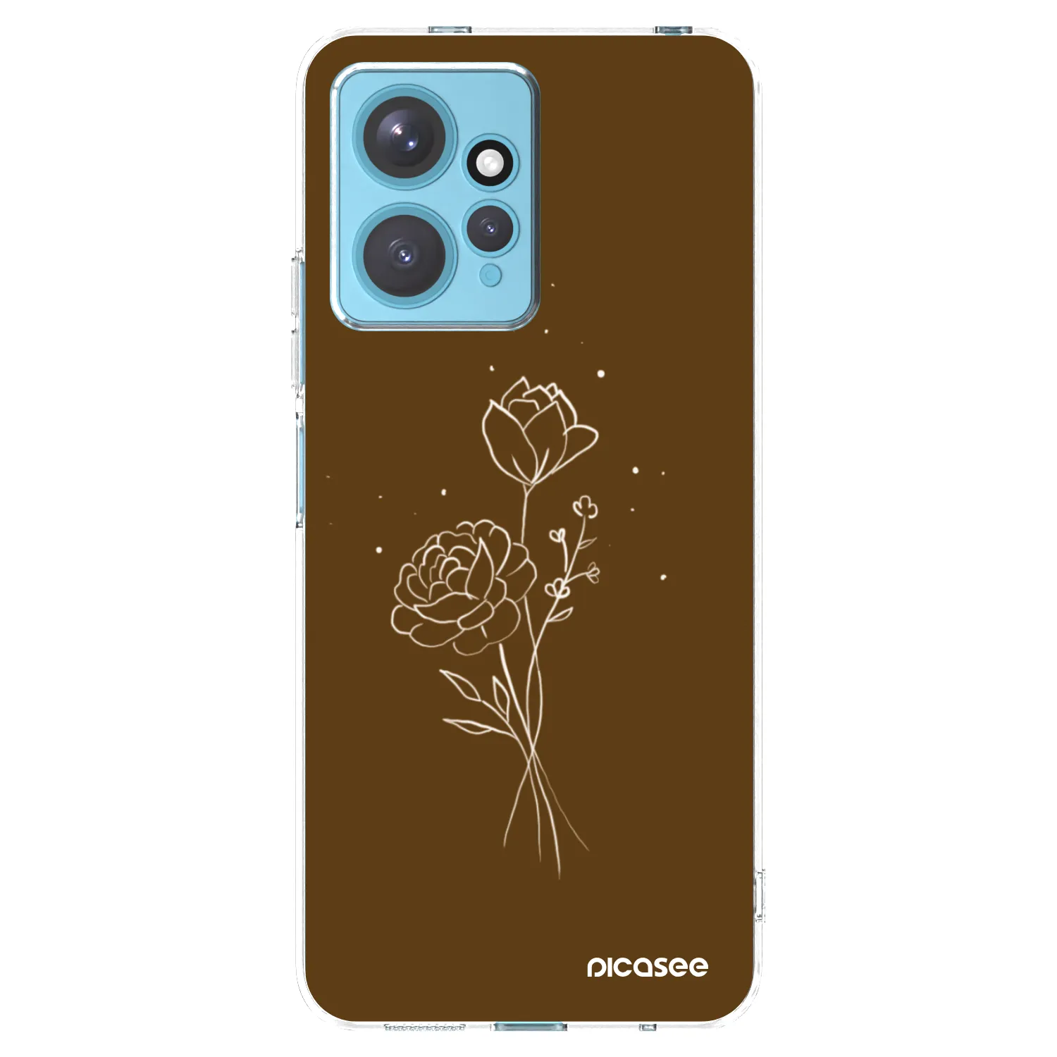 Picasee silikonowe przeźroczyste etui na Xiaomi Redmi Note 12 4G - Brown flowers