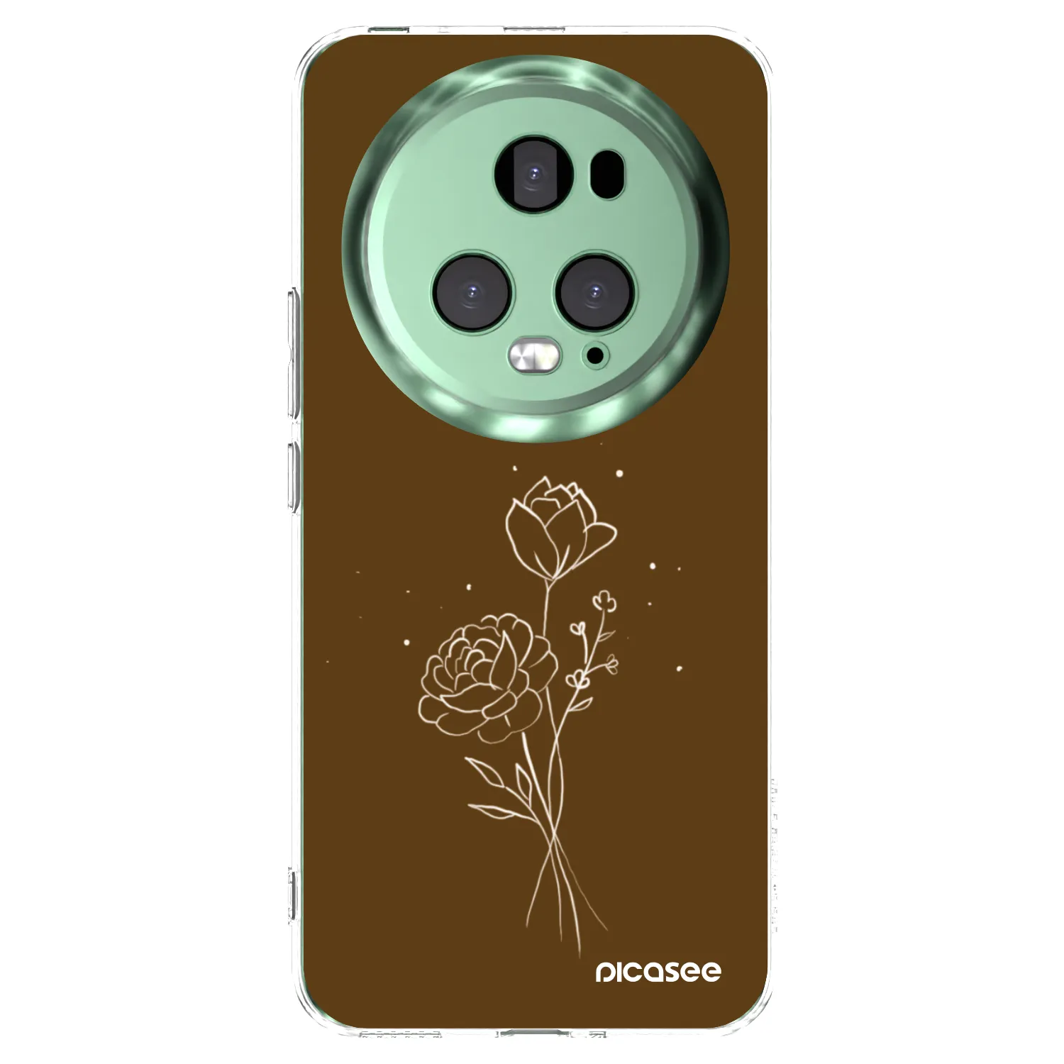 Picasee silikonowe przeźroczyste etui na Honor Magic5 Pro - Brown flowers