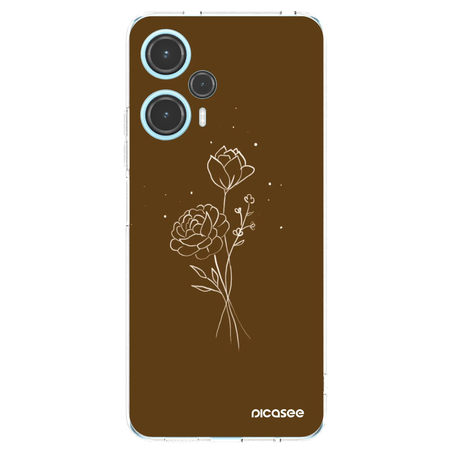 Picasee silikonowe przeźroczyste etui na Xiaomi Poco F5 - Brown flowers