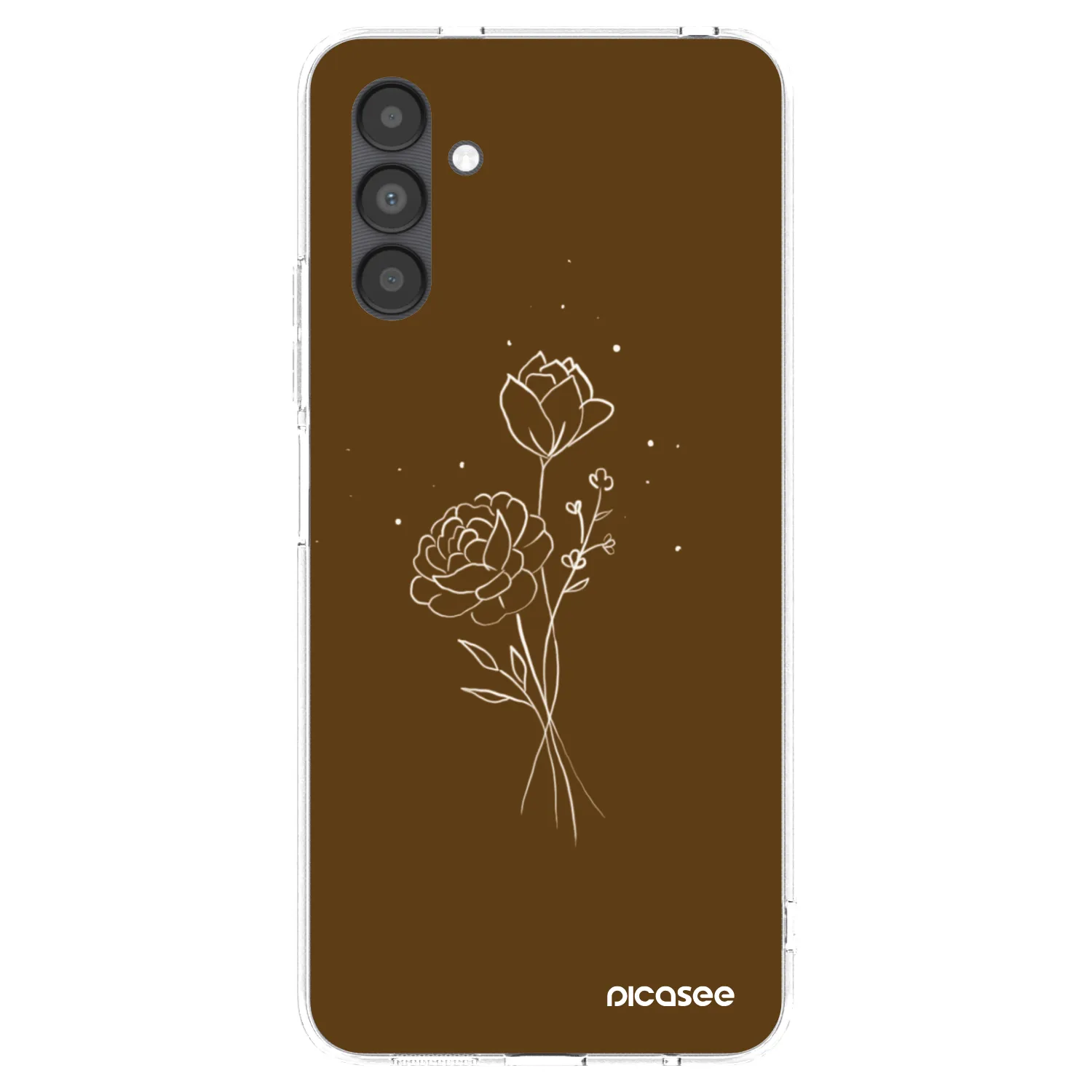 Picasee silikonowe przeźroczyste etui na Samsung Galaxy A04s A047F - Brown flowers