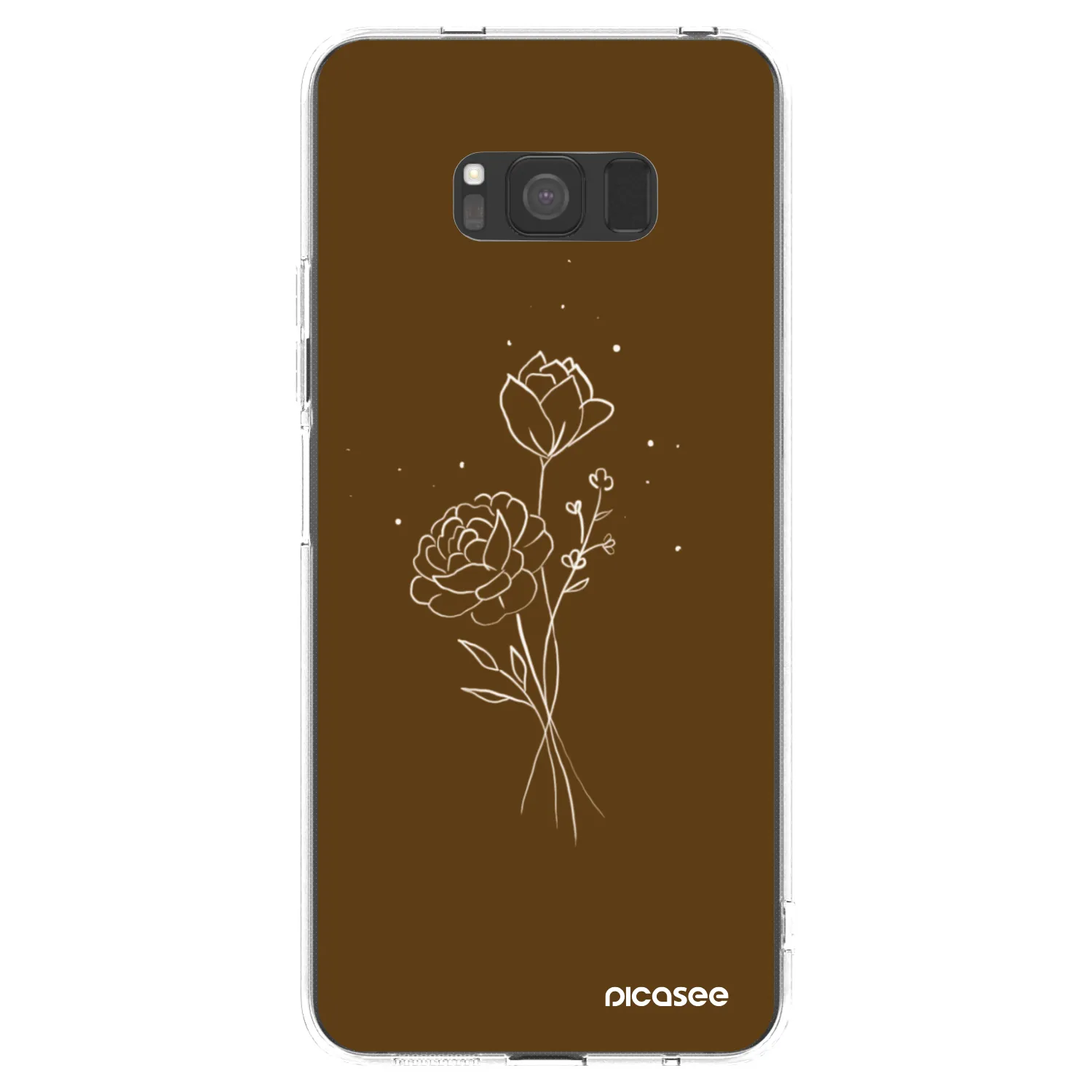 Picasee silikonowe przeźroczyste etui na Samsung Galaxy S8 G950F - Brown flowers