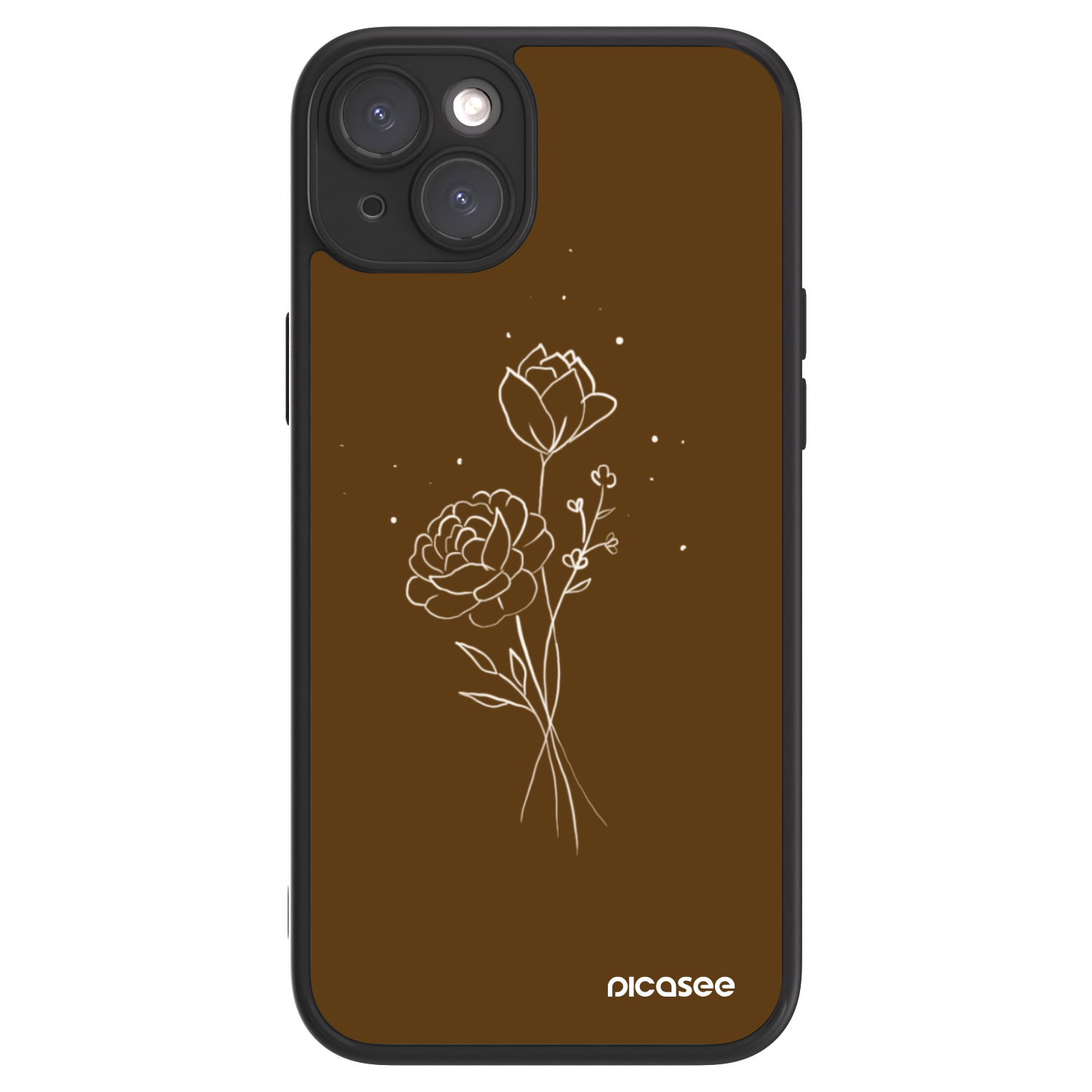 Picasee ULTIMATE CASE MagSafe pro Apple iPhone 15 Plus - Brown flowers