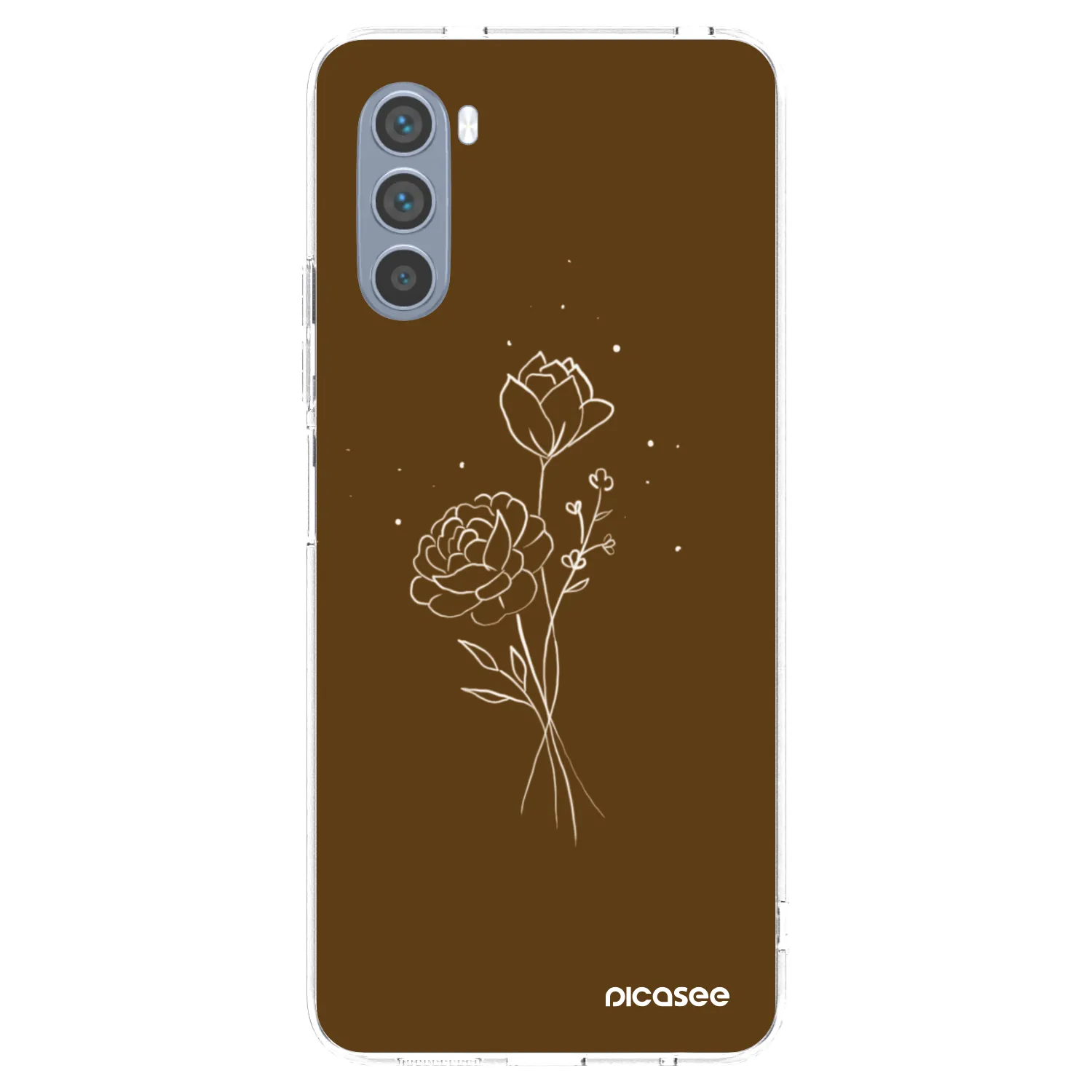 Picasee silikonowe przeźroczyste etui na Motorola Moto G62 - Brown flowers