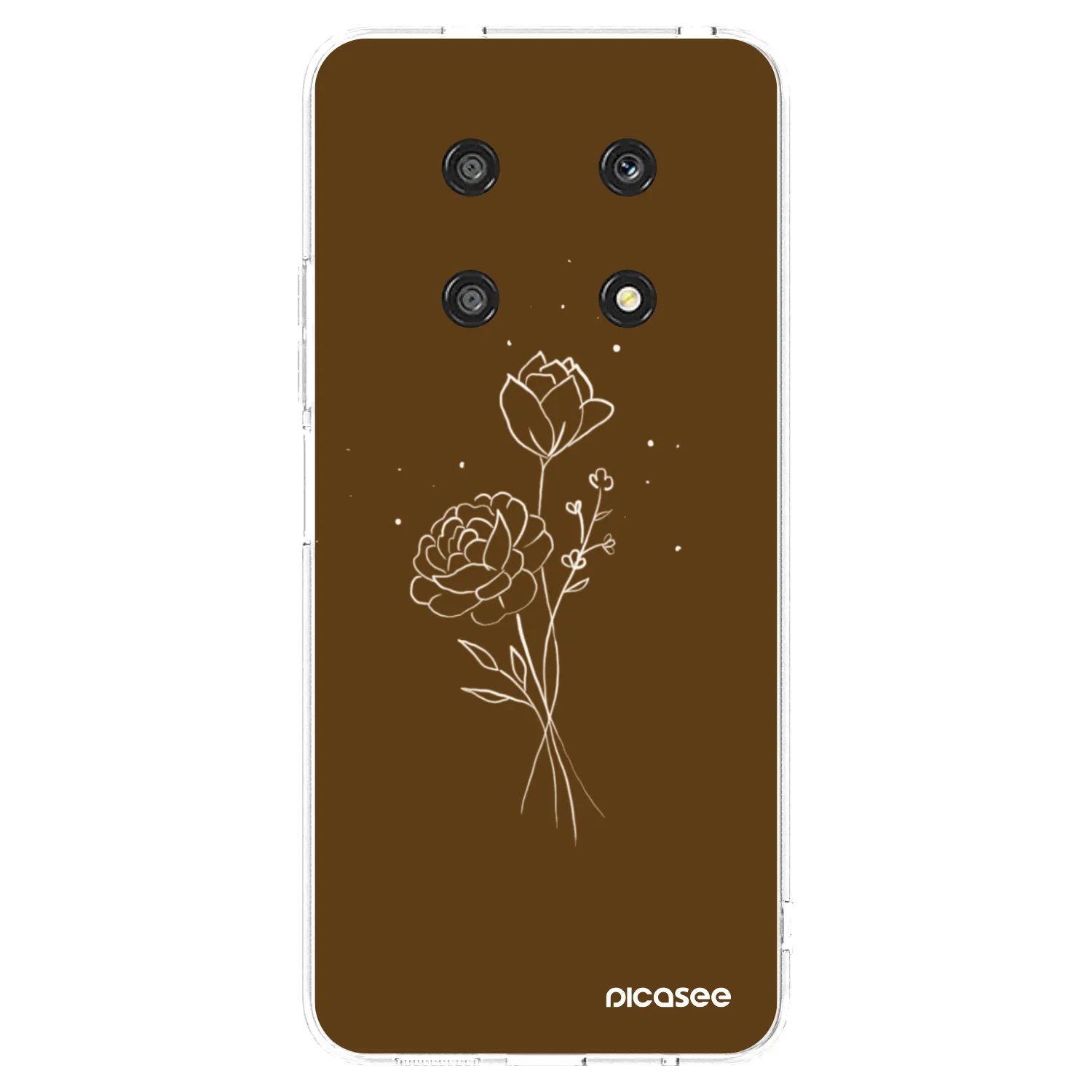 Picasee silikonowe przeźroczyste etui na Honor Magic4 Lite 5G - Brown flowers