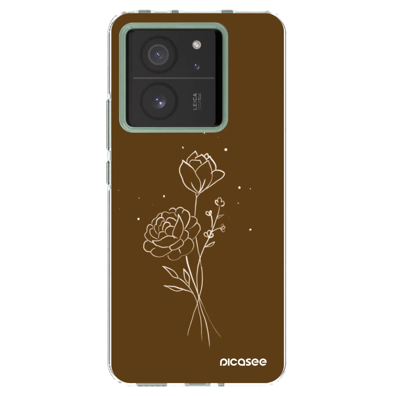 Picasee silikonowe przeźroczyste etui na Xiaomi 13T Pro - Brown flowers