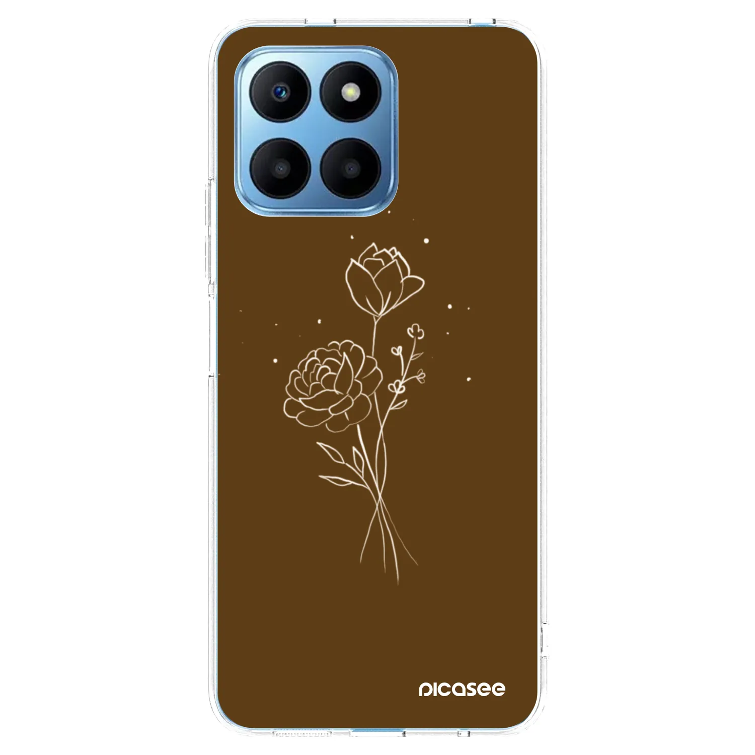 Picasee silikonowe przeźroczyste etui na Honor 70 Lite - Brown flowers