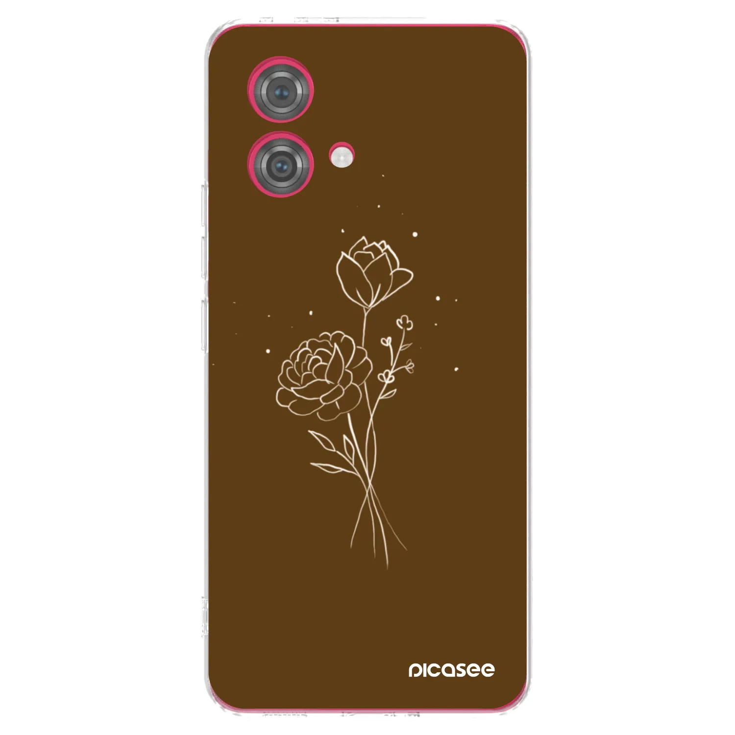 Picasee silikonowe przeźroczyste etui na Motorola Moto G84 5G - Brown flowers
