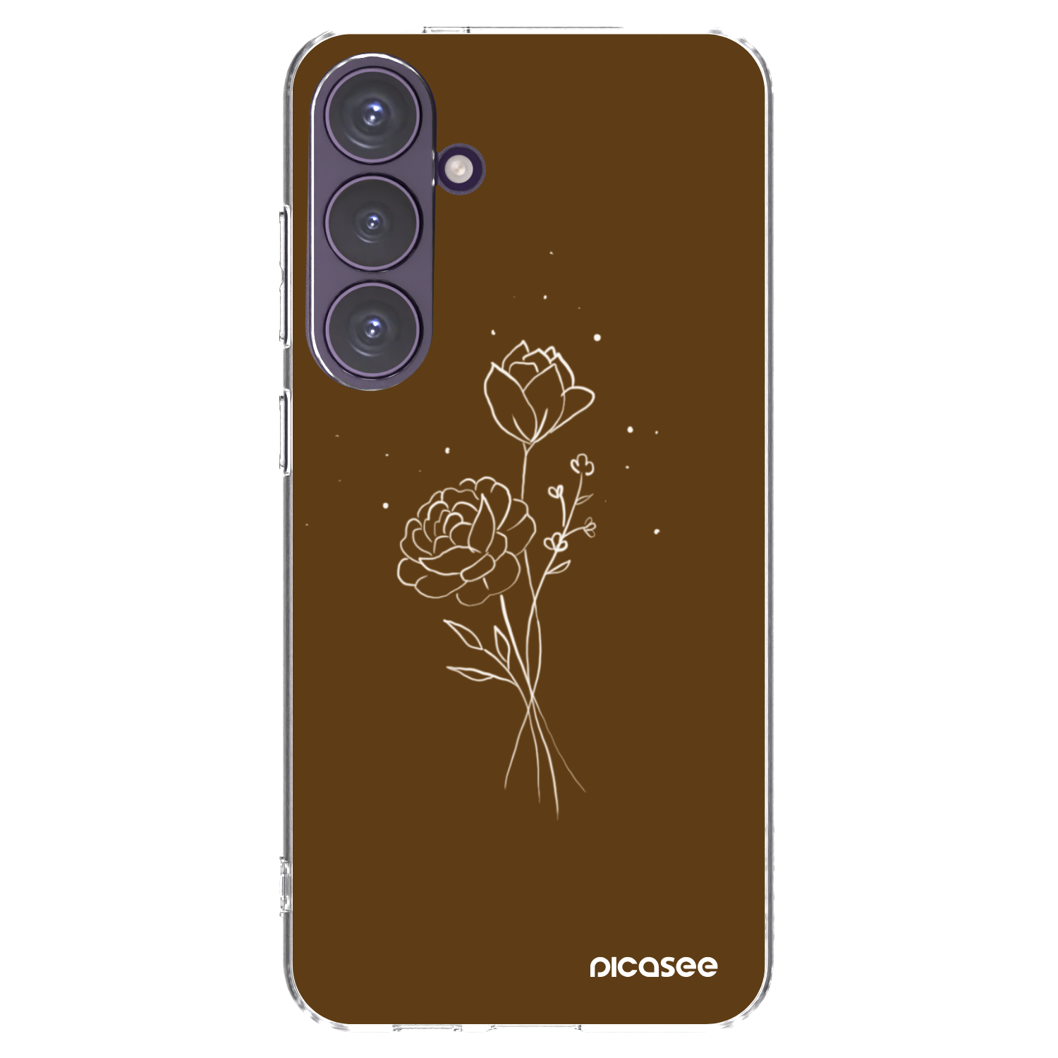 Picasee silikonowe przeźroczyste etui na Samsung Galaxy S24+ S926B 5G - Brown flowers