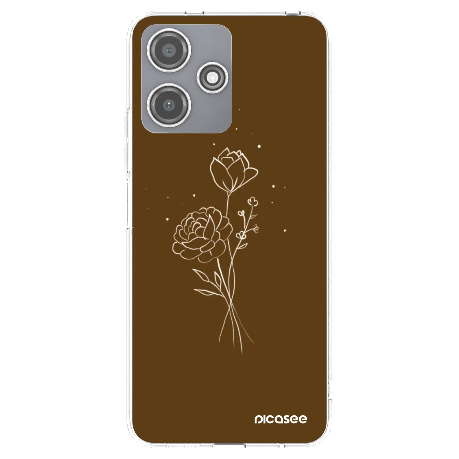 Picasee silikonowe przeźroczyste etui na Xiaomi Redmi 12 5G - Brown flowers